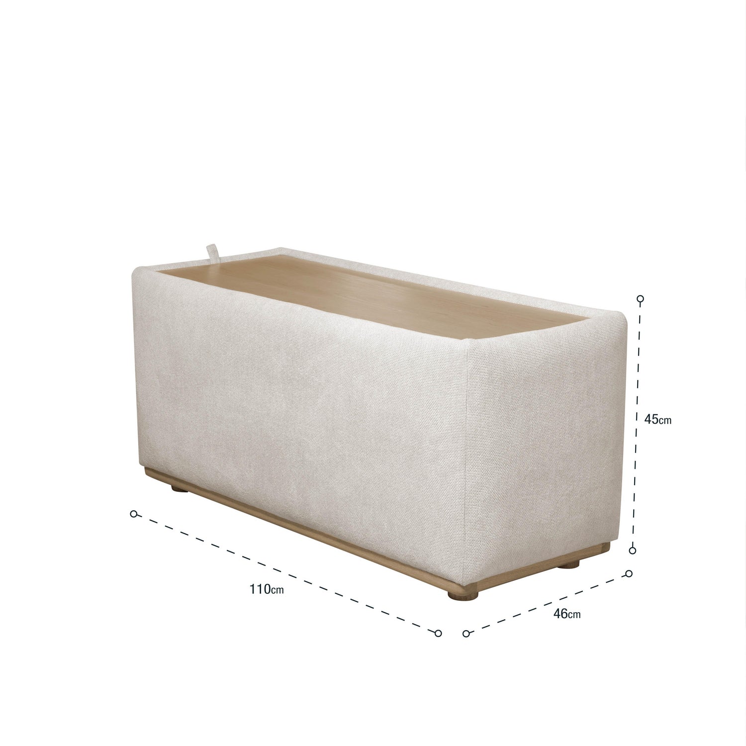 Puff Baul Carter Chenille Impetu Beige, Natural