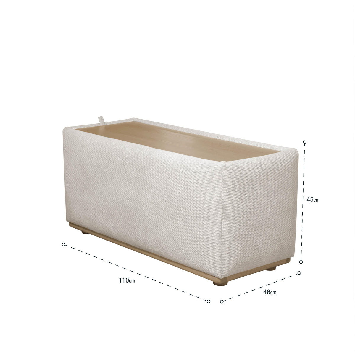 Puff Baul Carter Chenille Impetu Beige, Natural