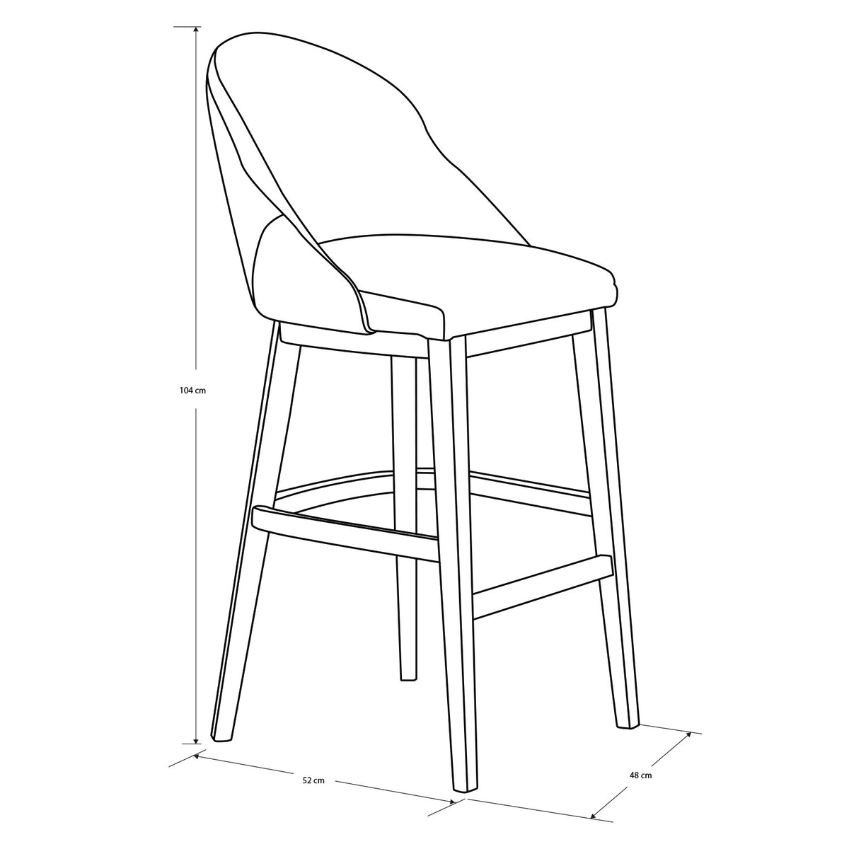 Silla Bar Torino Velvet Serena Beige, Taupe Perla