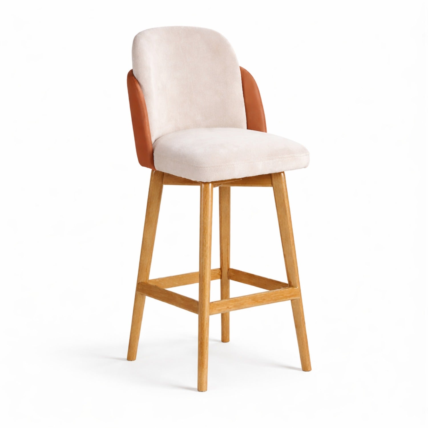 Silla Bar Dereck Impetu Beige, Eurocuero Café, Natural