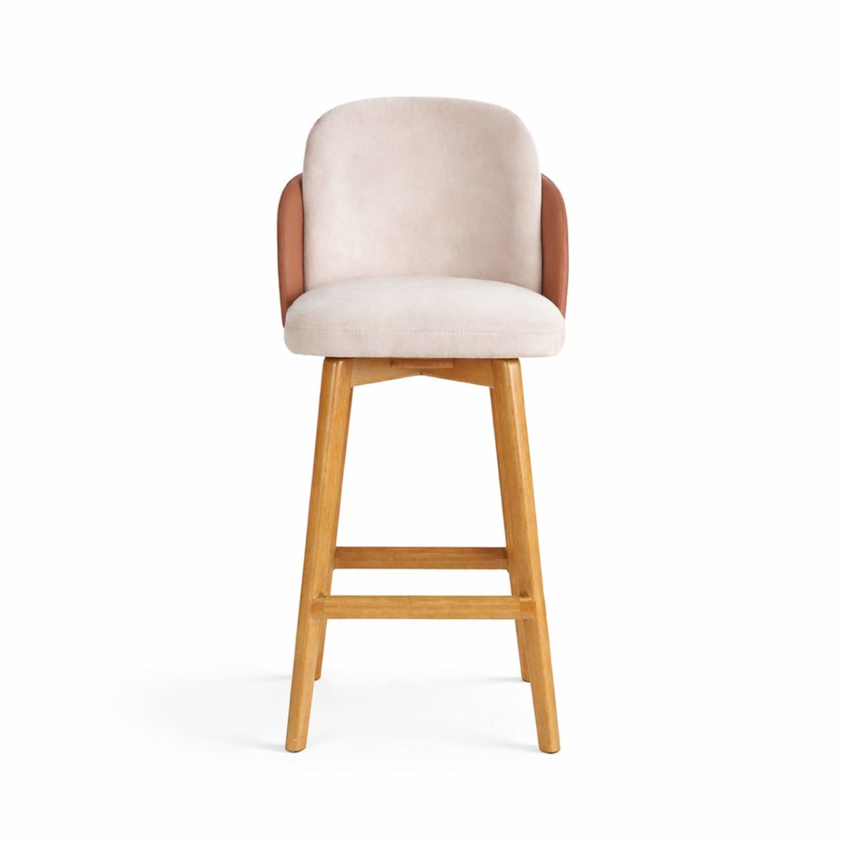 Silla Bar Dereck Impetu Beige, Eurocuero Café, Natural
