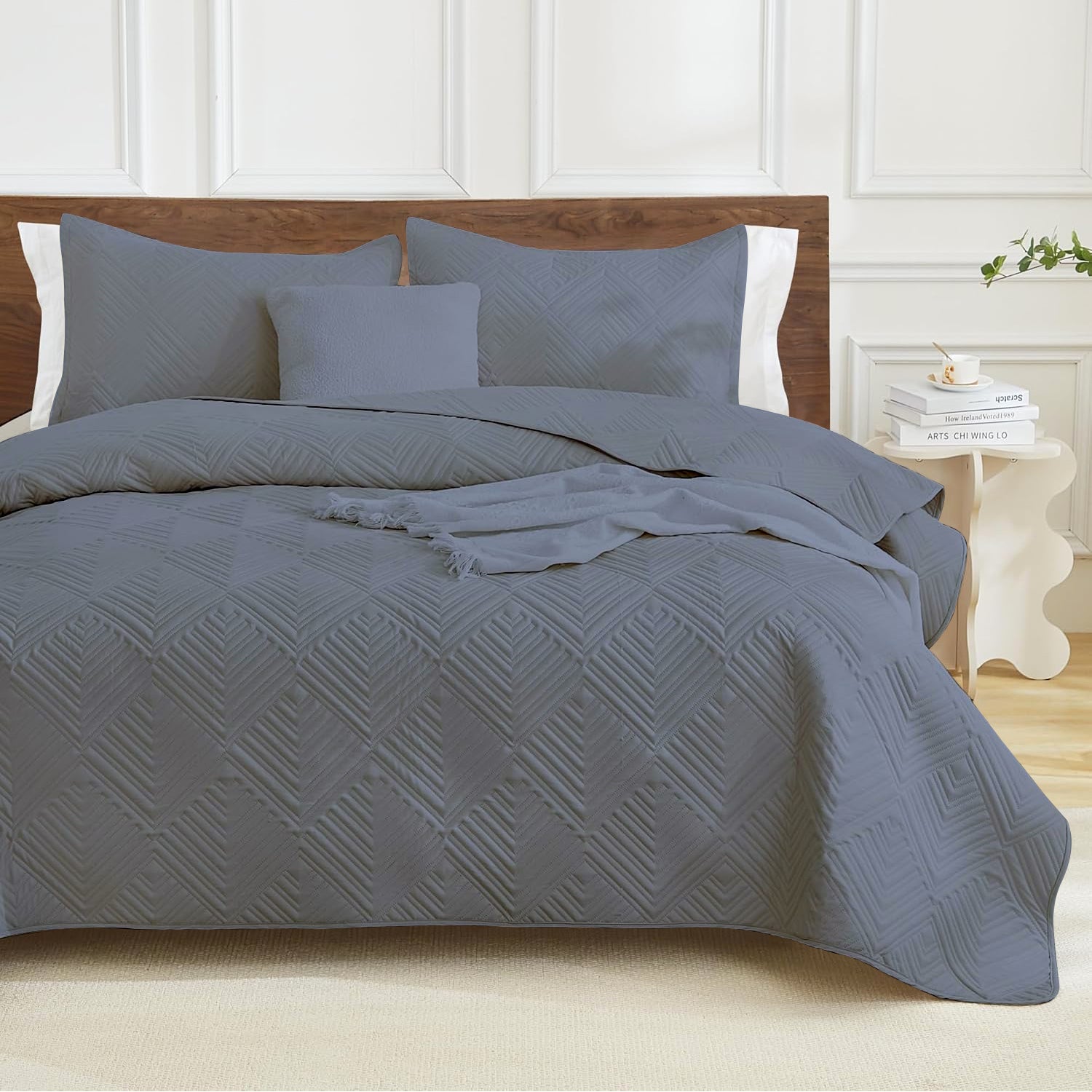 Cubrelecho Gris Oscuro Xdbl Micrf 100%