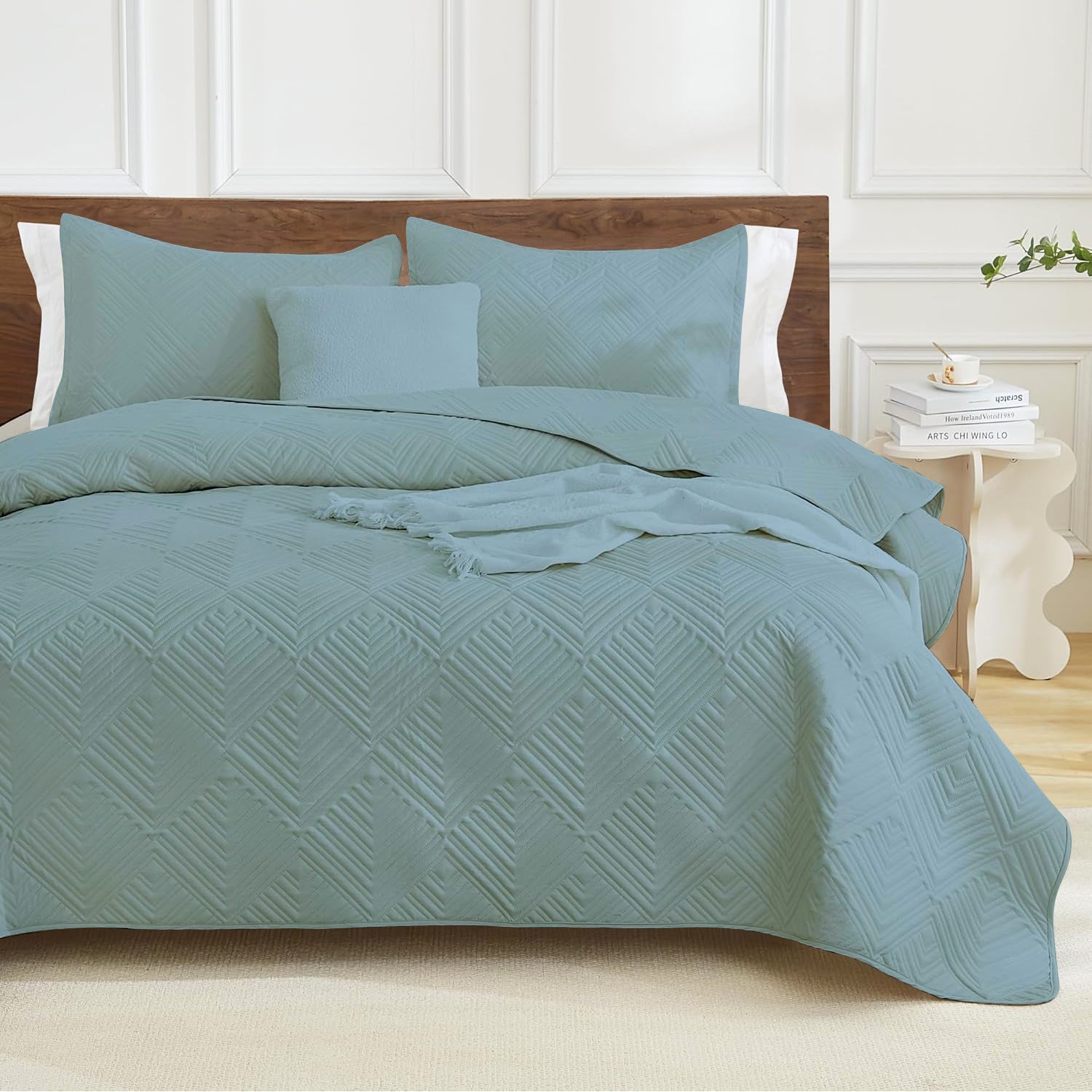 Cubrelecho Gris Aqua Doble Micrf 100%