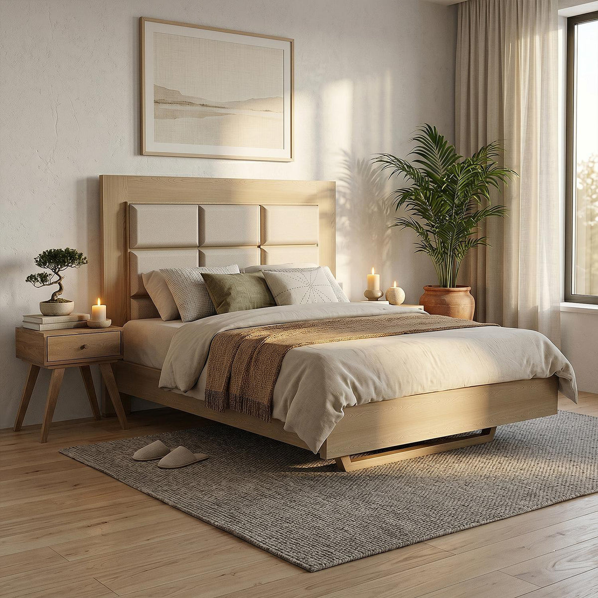 Cama Queen Turin Eurolino Arena, Natural