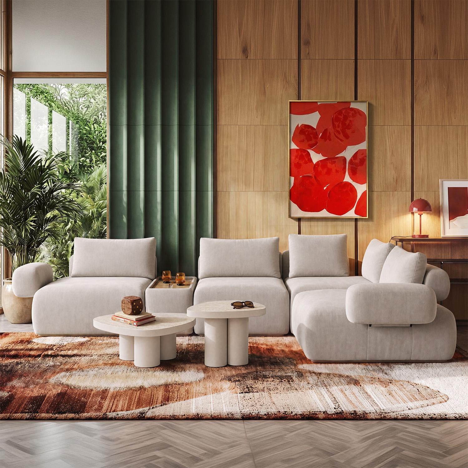 Sala Funcional Carter Chenille Impetu Beige, Natural