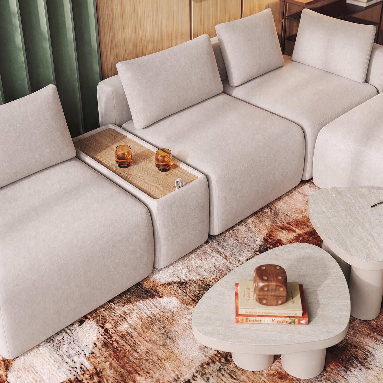 Sala Funcional Carter Chenille Impetu Beige, Natural
