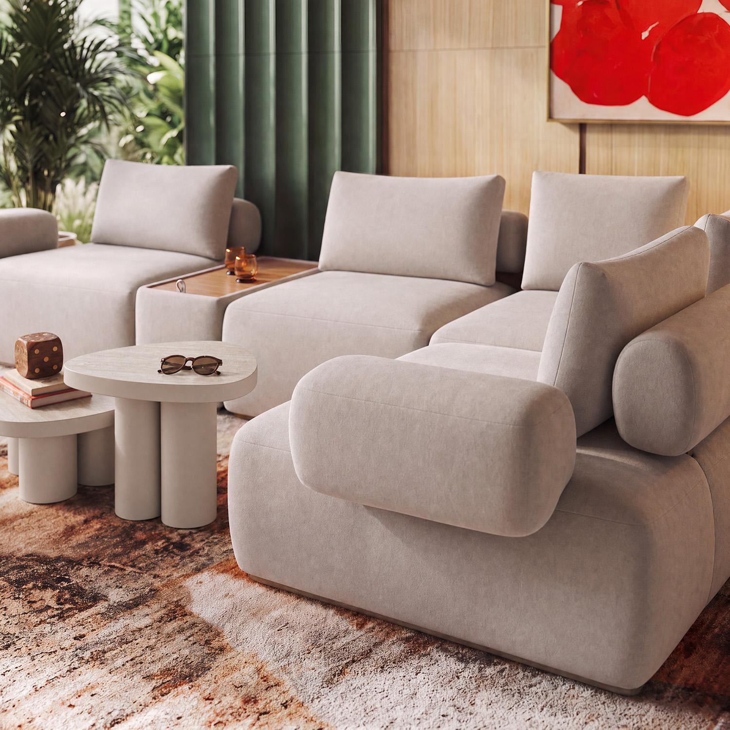 Sala Funcional Carter Chenille Impetu Beige, Natural