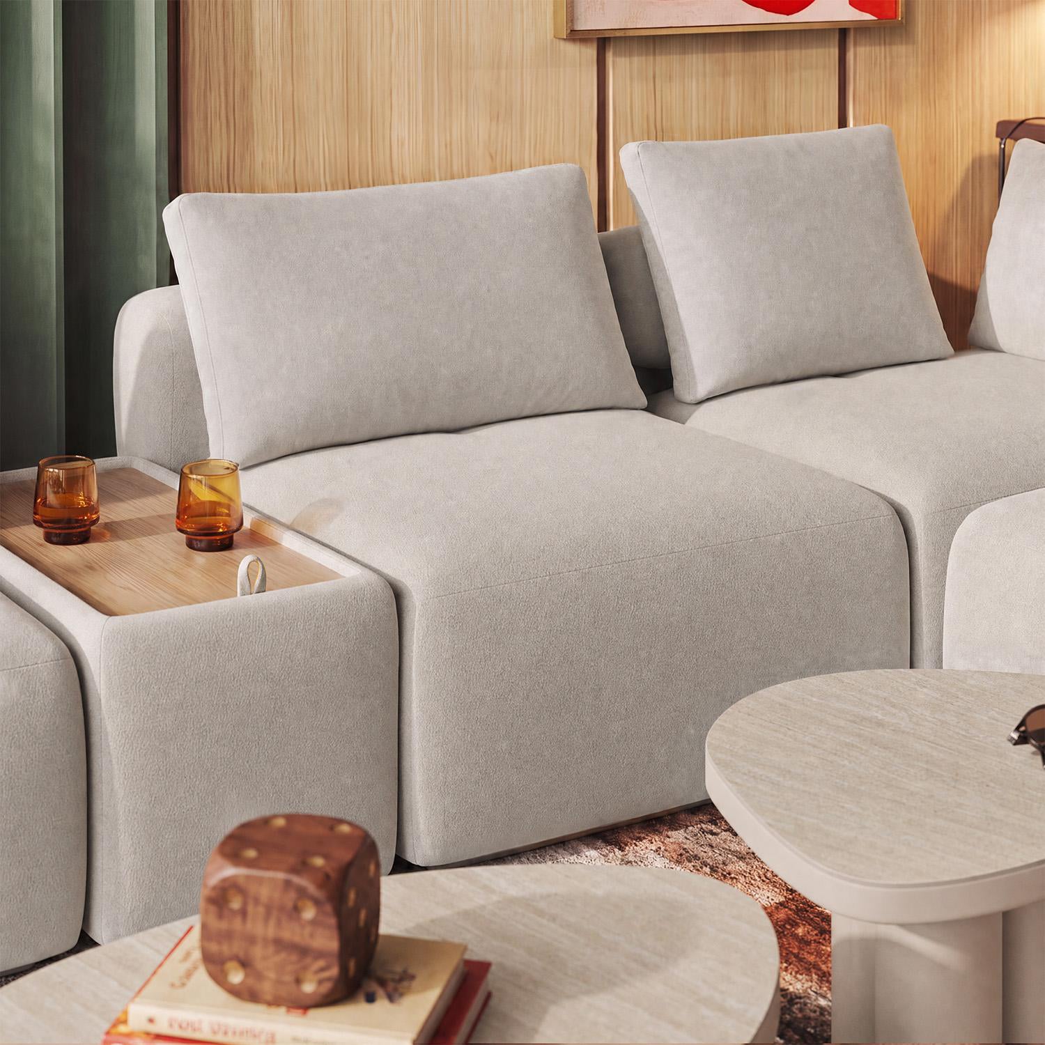 Sala Funcional Carter Chenille Impetu Beige, Natural