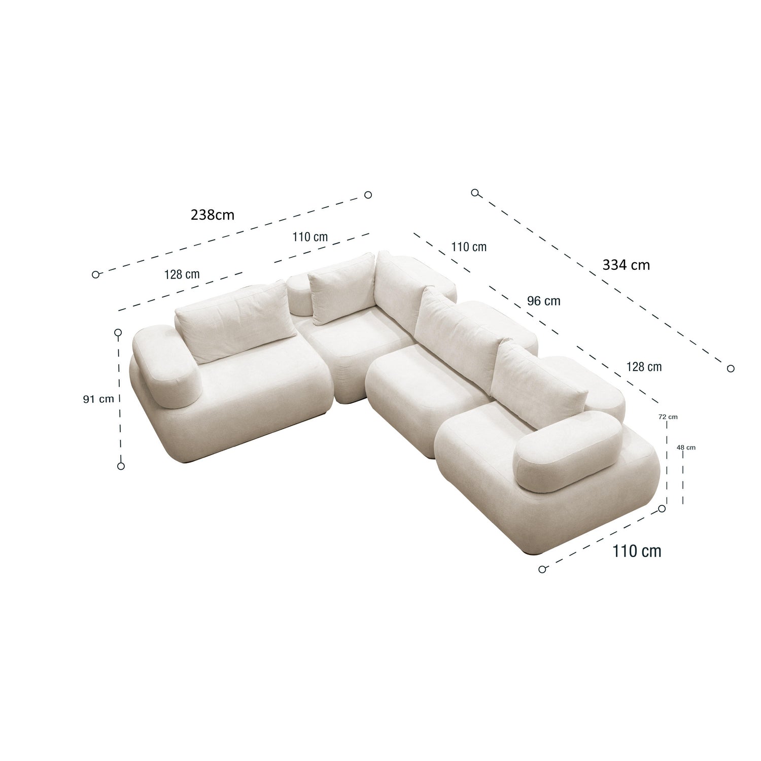 Sala Funcional Carter Chenille Impetu Beige, Natural
