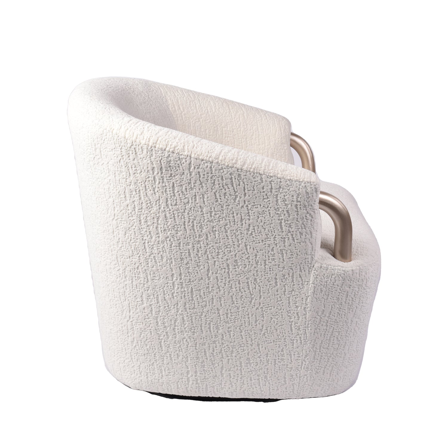 Poltrona Mobic Chenille Marfil, Champaña Giratoria