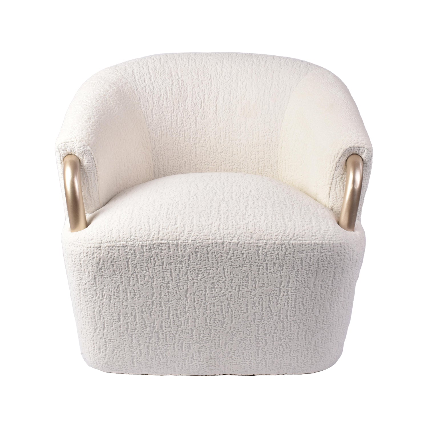 Poltrona Mobic Chenille Marfil, Champaña Giratoria