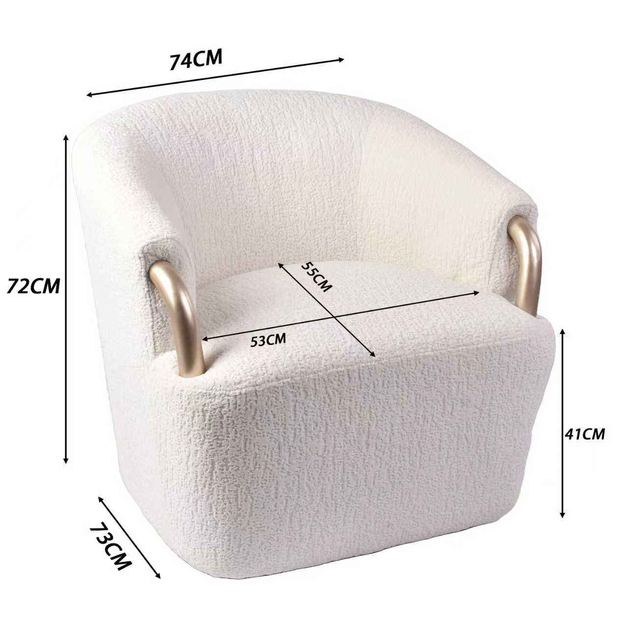 Poltrona Mobic Chenille Marfil, Champaña Giratoria