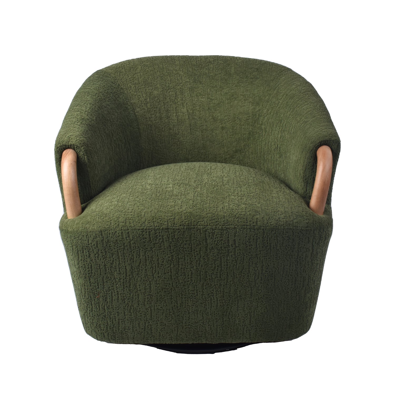 Poltrona Mobic Chenille Verde, Natural Giratoria
