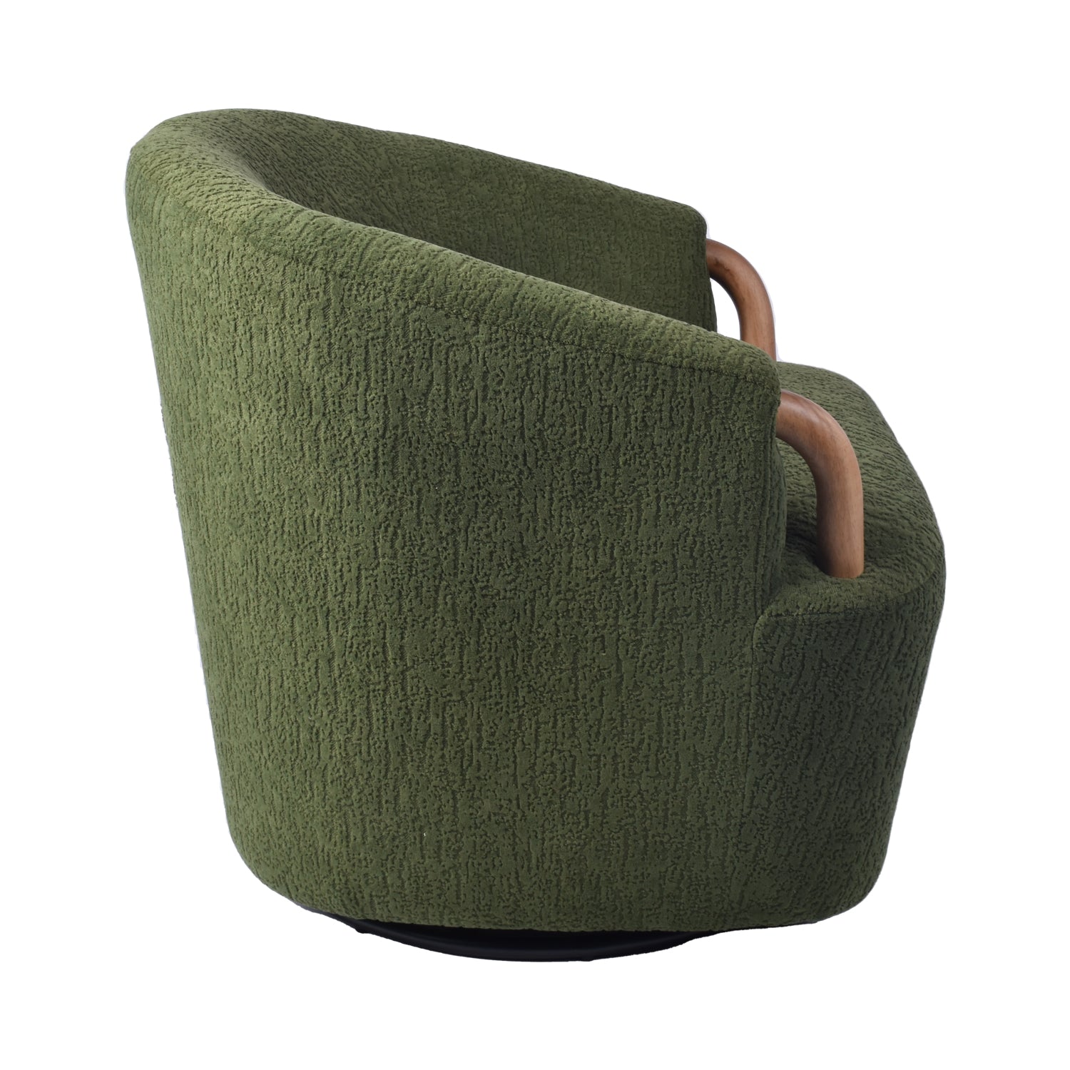 Poltrona Mobic Chenille Verde, Natural Giratoria