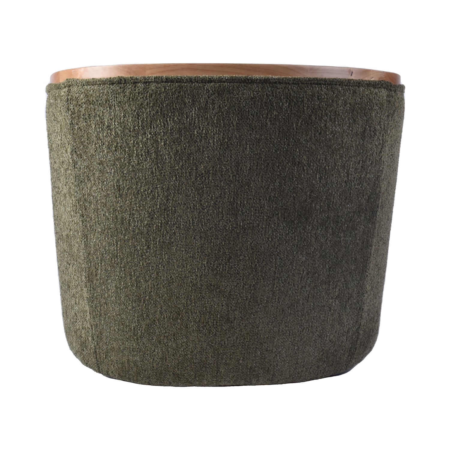 Poltrona Salma Chenille Verde, Natural Giratoria