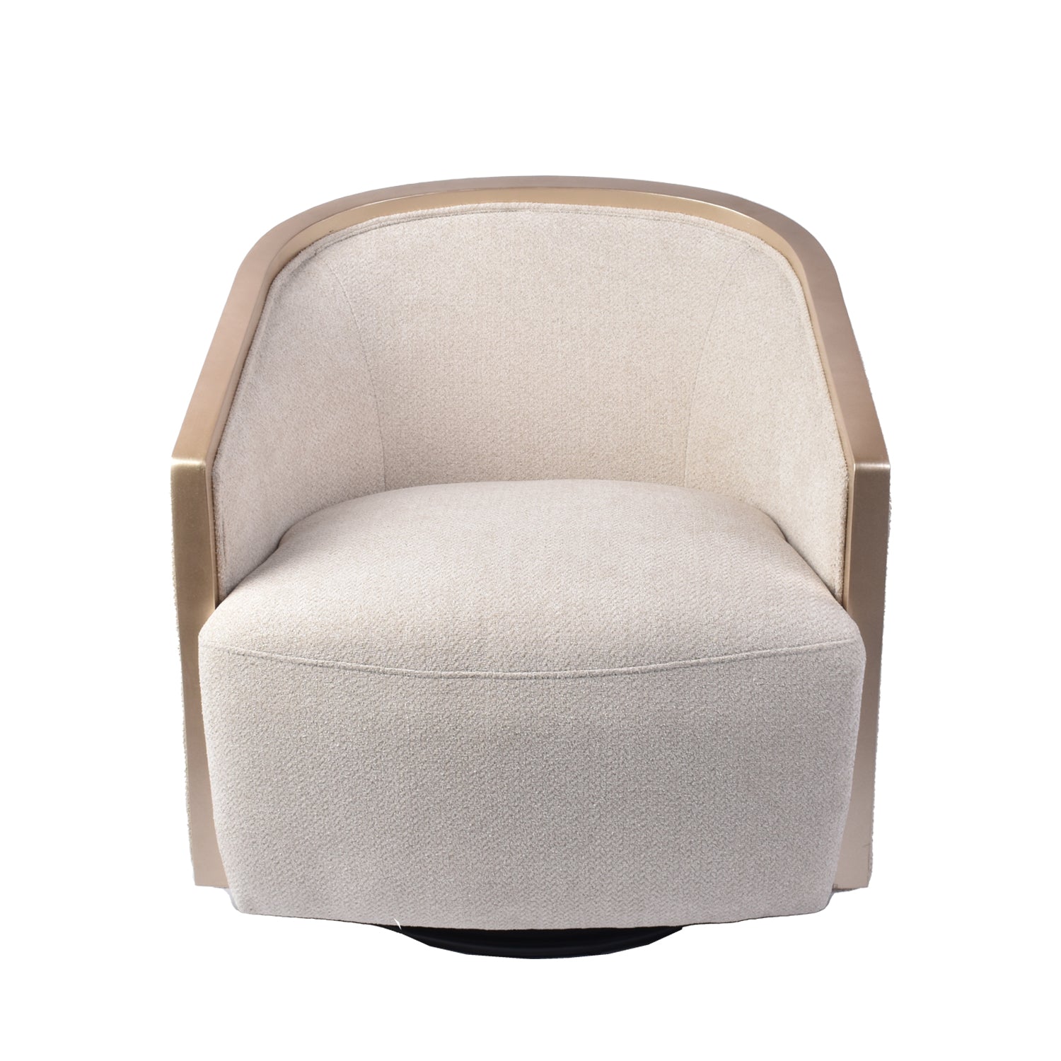 Butaca Giratoria Salma Chenille Beige, Champaña