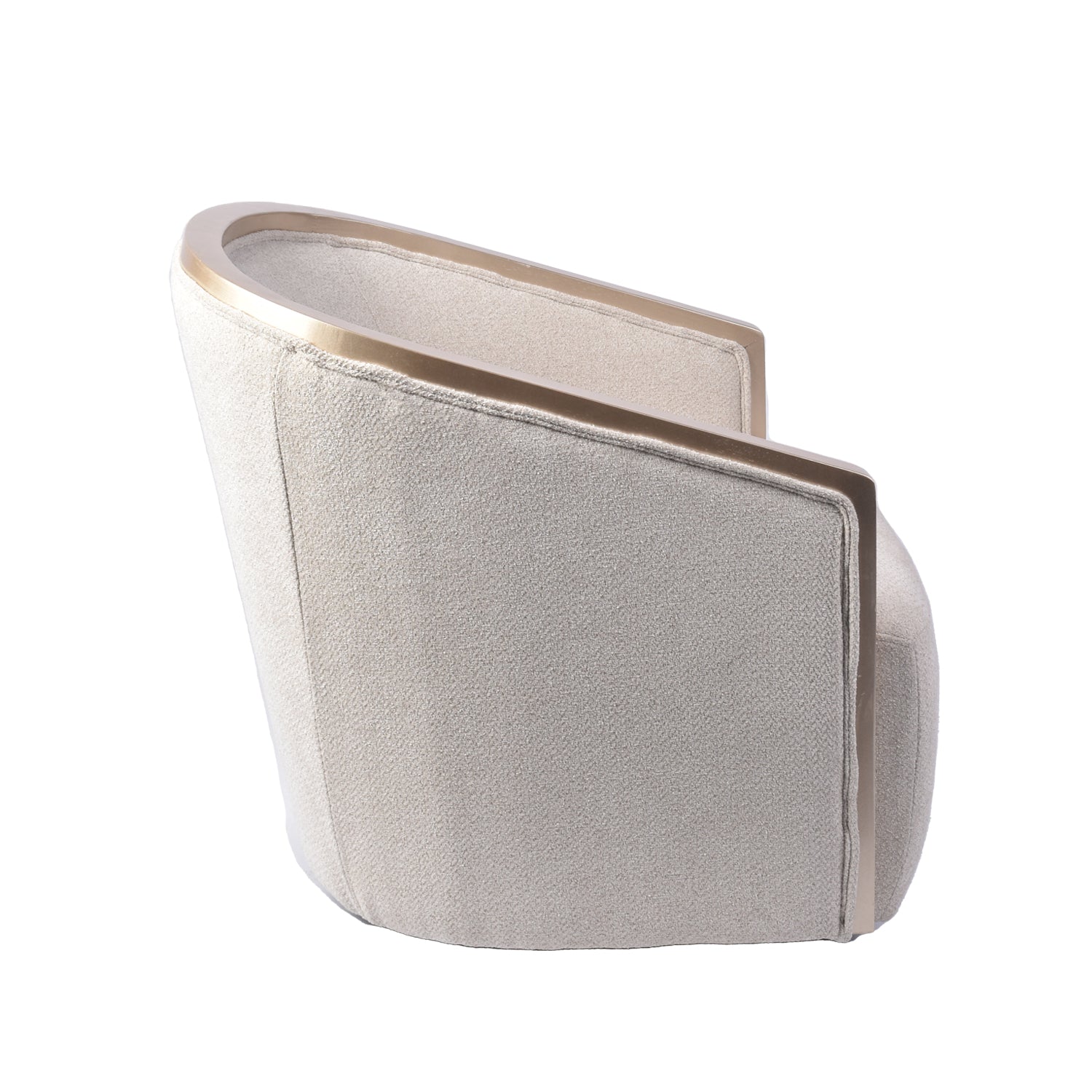 Butaca Giratoria Salma Chenille Beige, Champaña