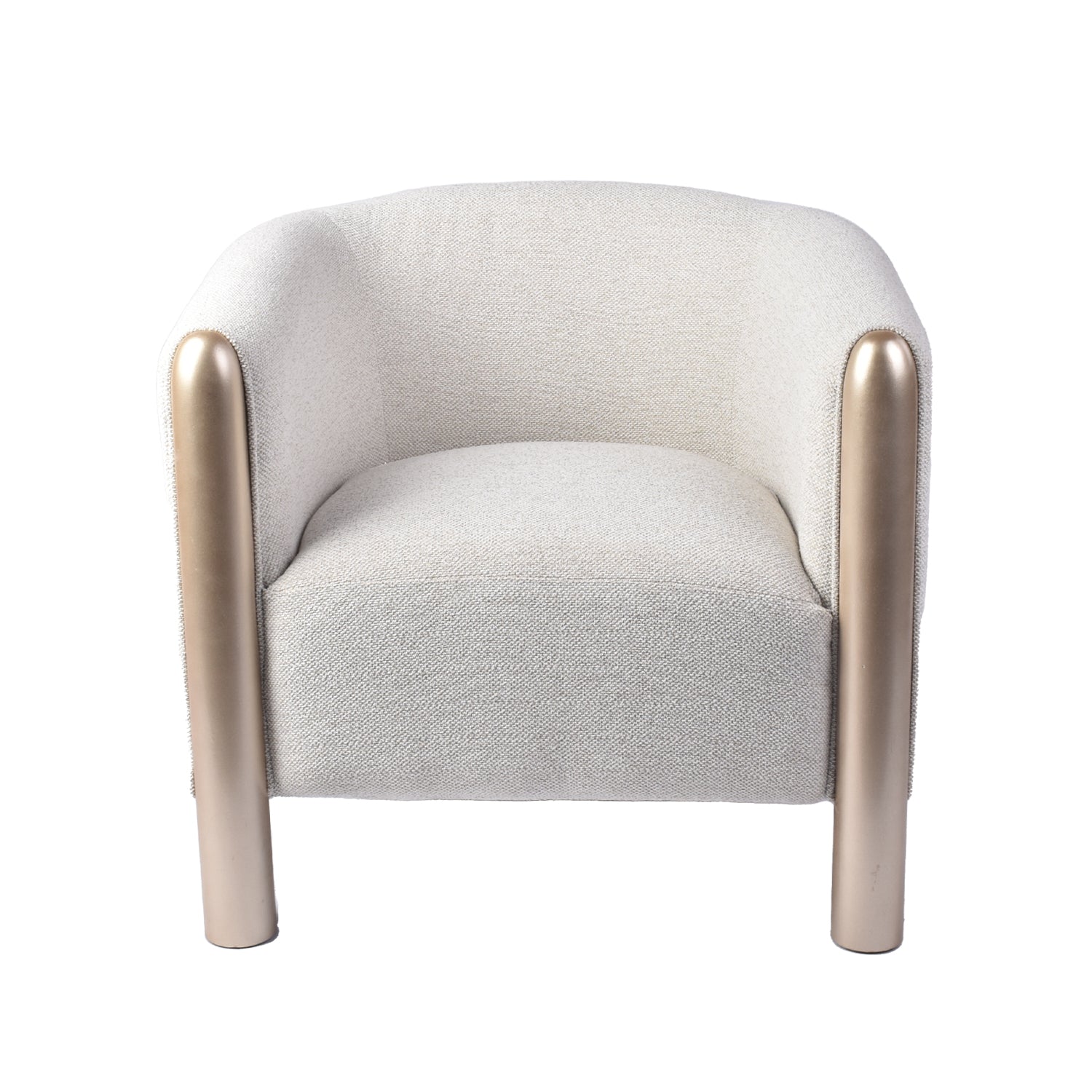 Poltrona Aron Chenille Marfil, Champaña