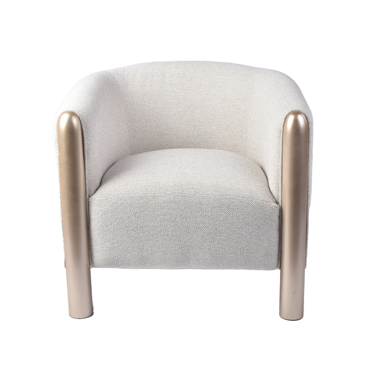 Poltrona Aron Chenille Marfil, Champaña