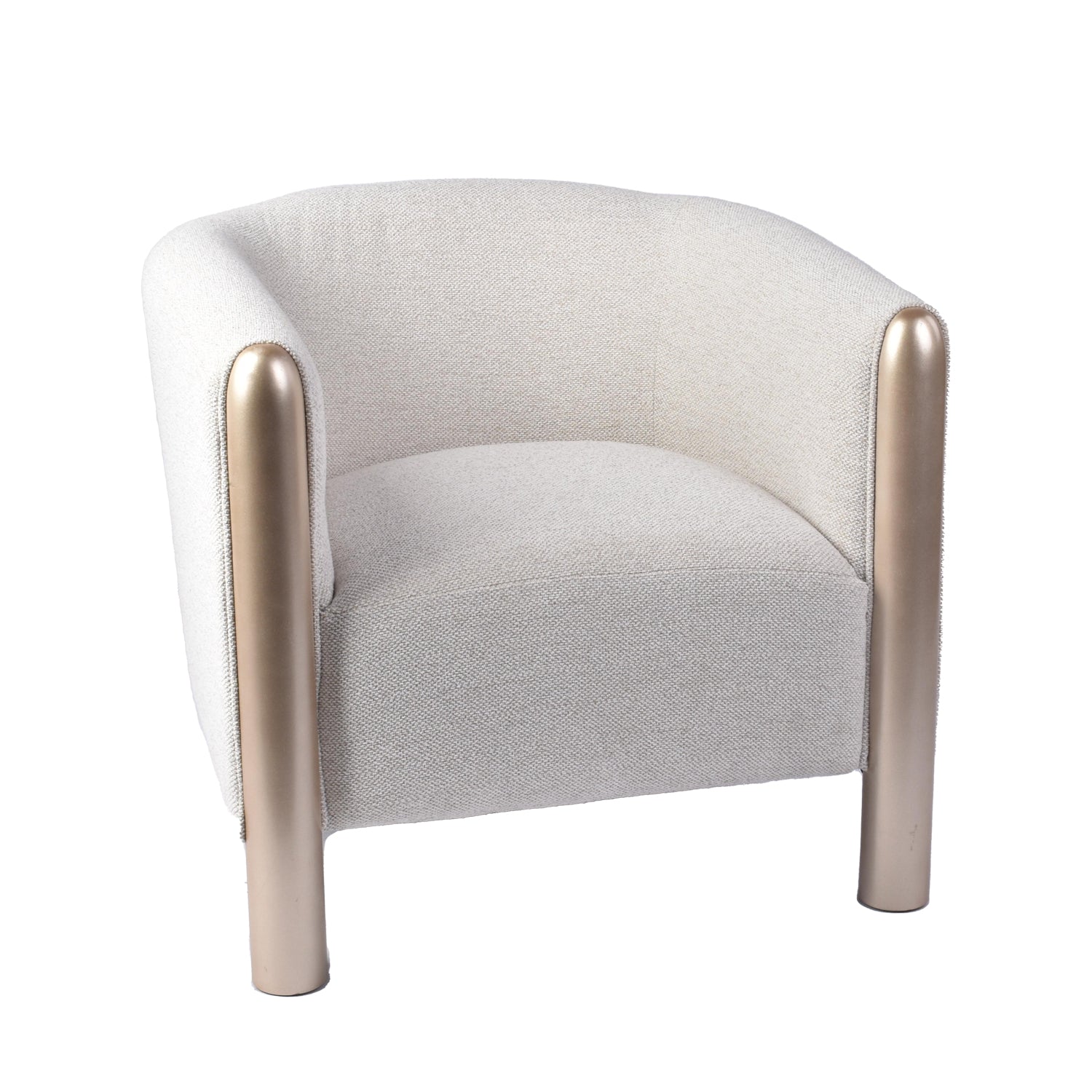 Poltrona Aron Chenille Marfil, Champaña