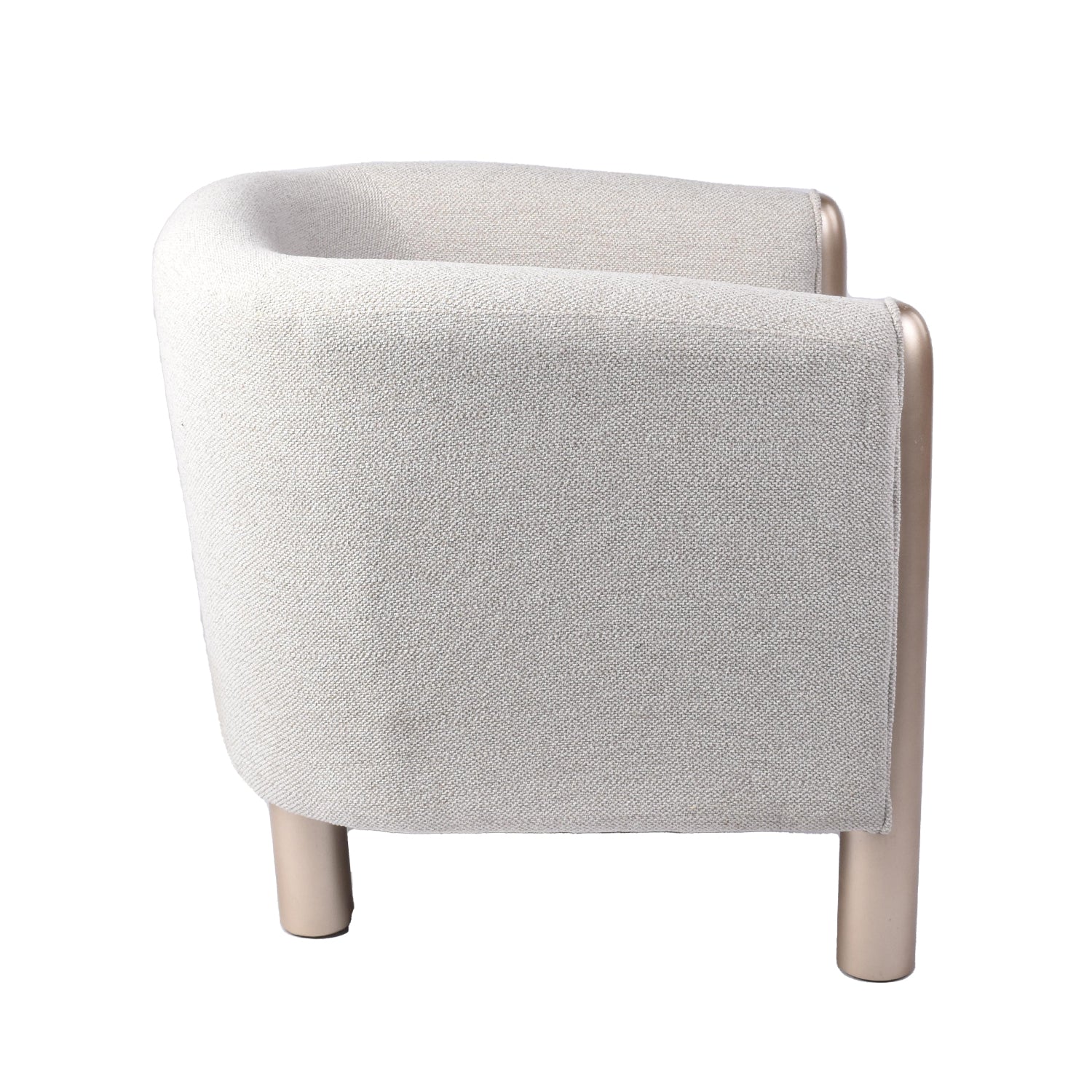 Poltrona Aron Chenille Marfil, Champaña