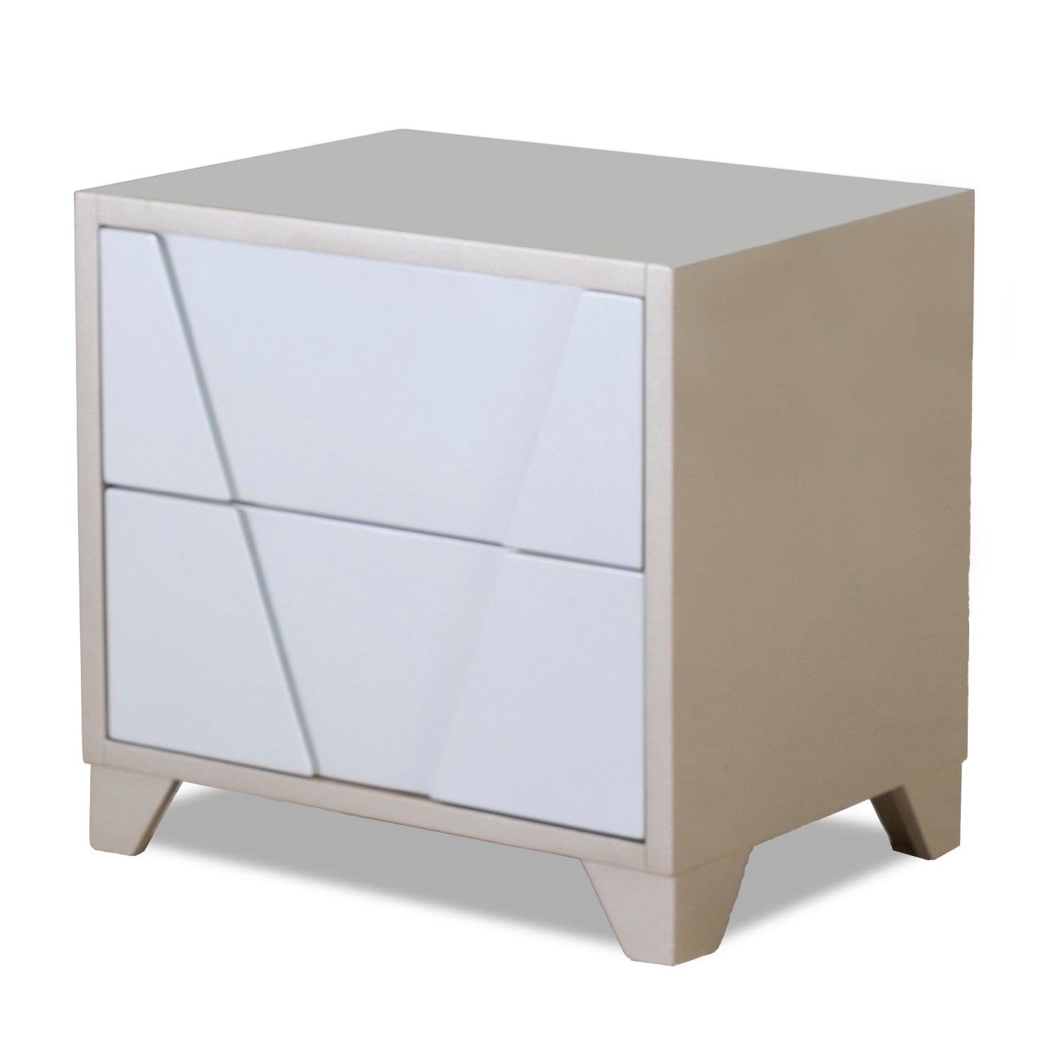 Mesa de Noche Munich Blanco Perla, Champaña