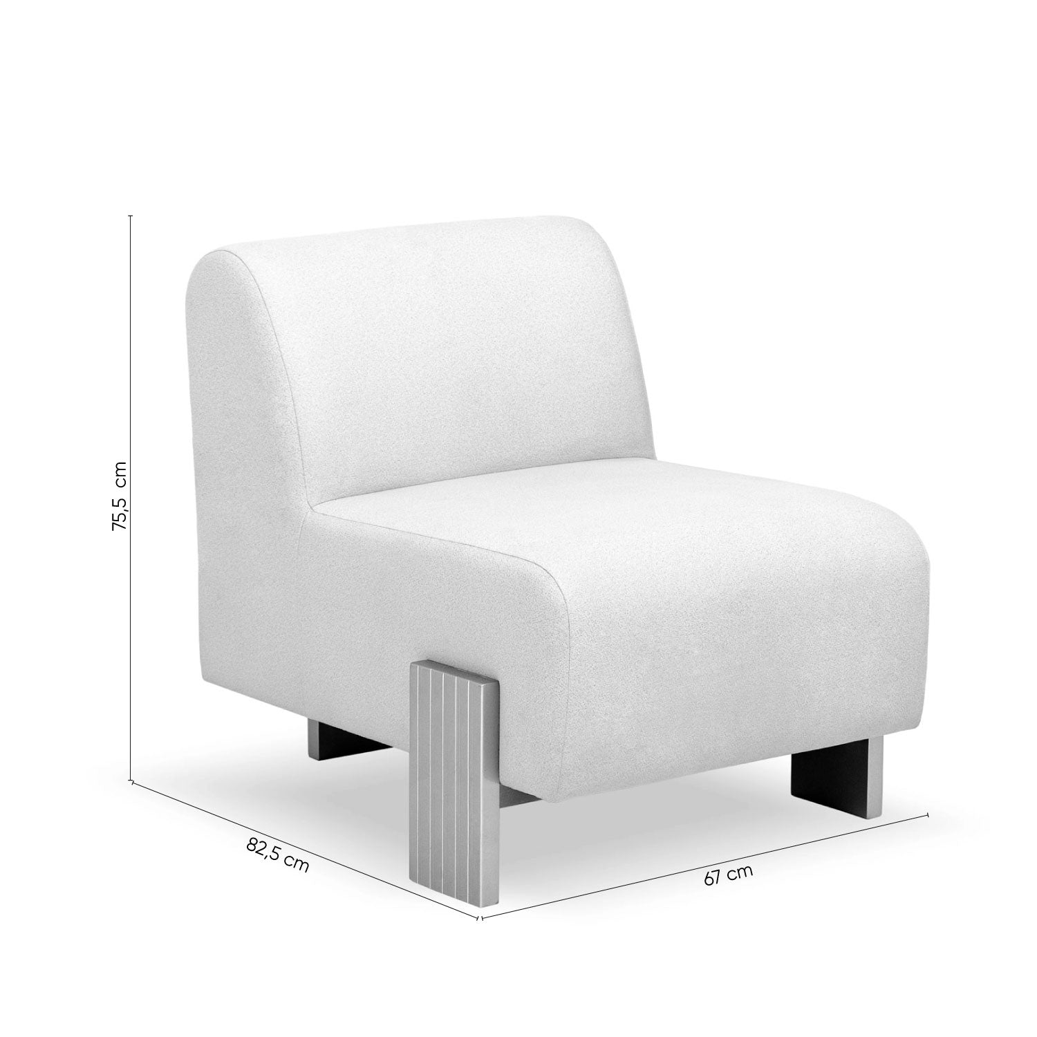 Poltrona Murano Velvet Serena Crema, Champaña