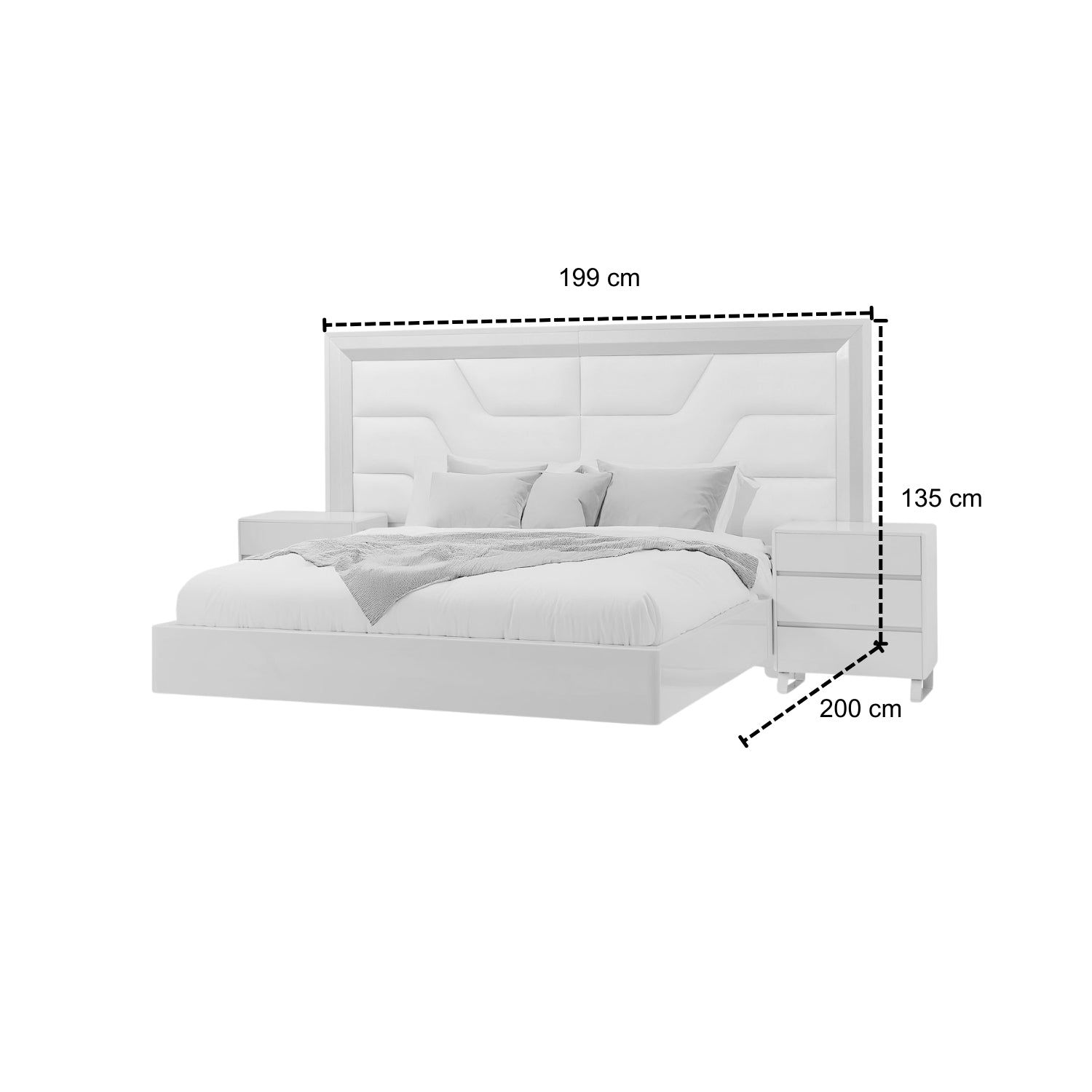 Cama Doble Bulgari Eurolino Beige, Latte, Taupe Perla