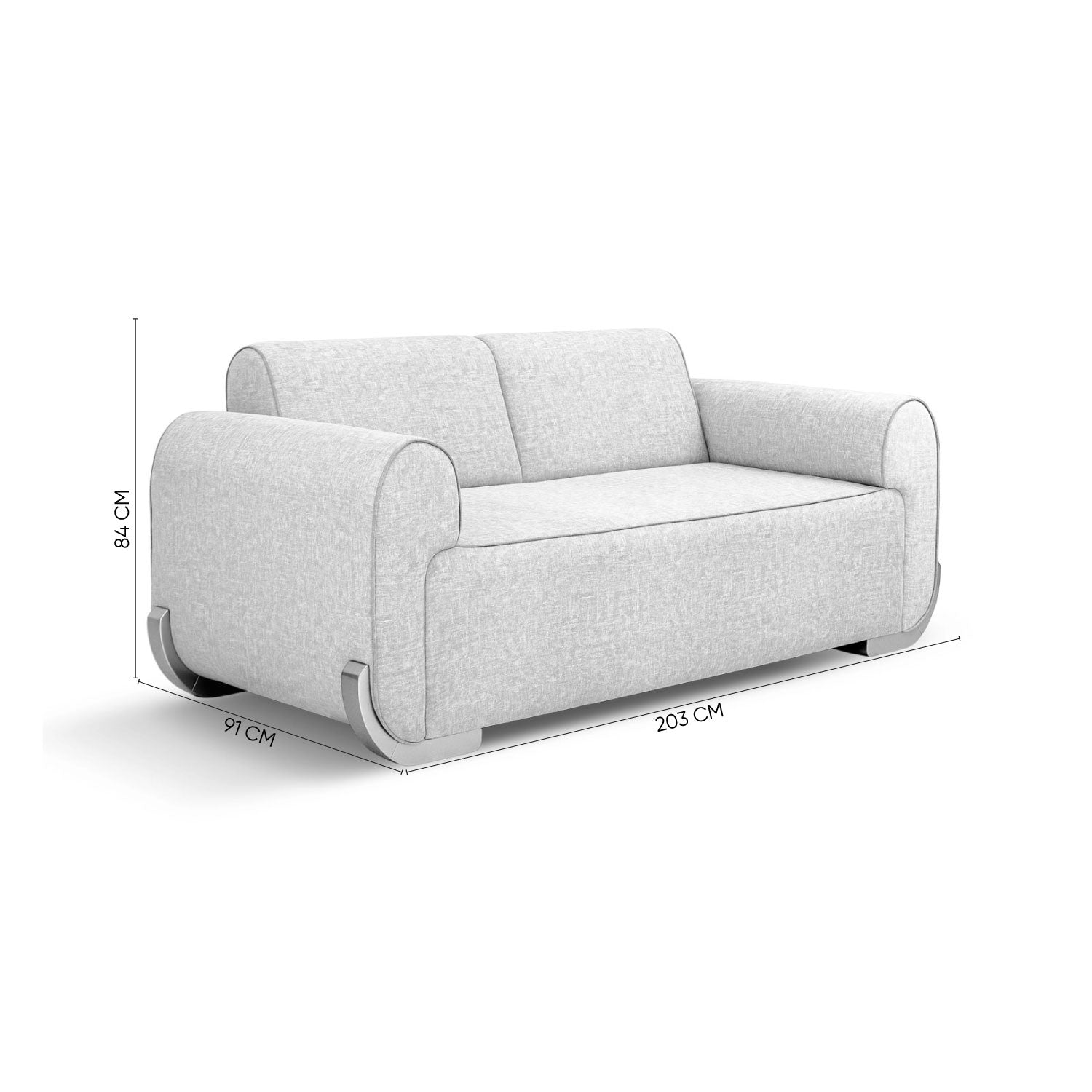 Sofá 3 Puestos Luma Velvet Idilio Beige, Champaña