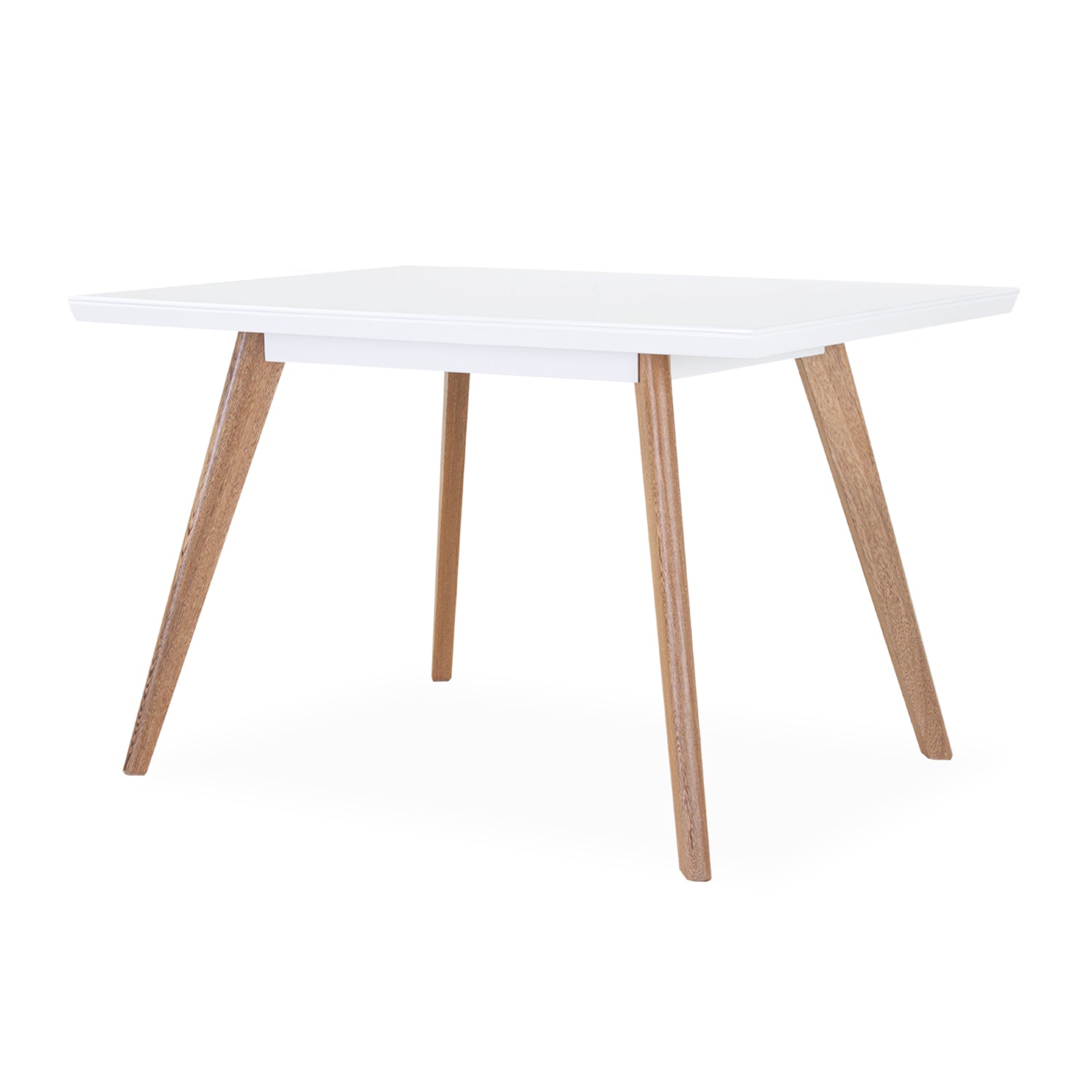 Comedor 4 Puestos Bruno Eurolino Marfil, Natural y Blanco Poliuretano*