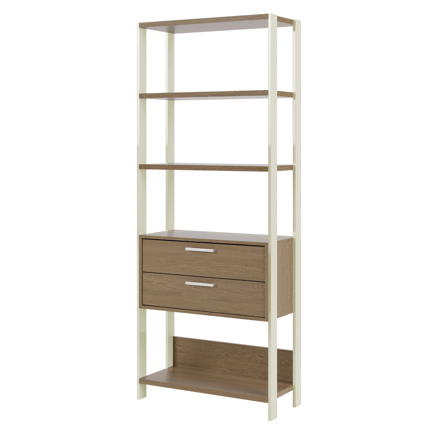 Biblioteca Dallas Off White, Natural 73X185X32