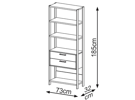 Biblioteca Dallas Off White, Natural 73X185X32