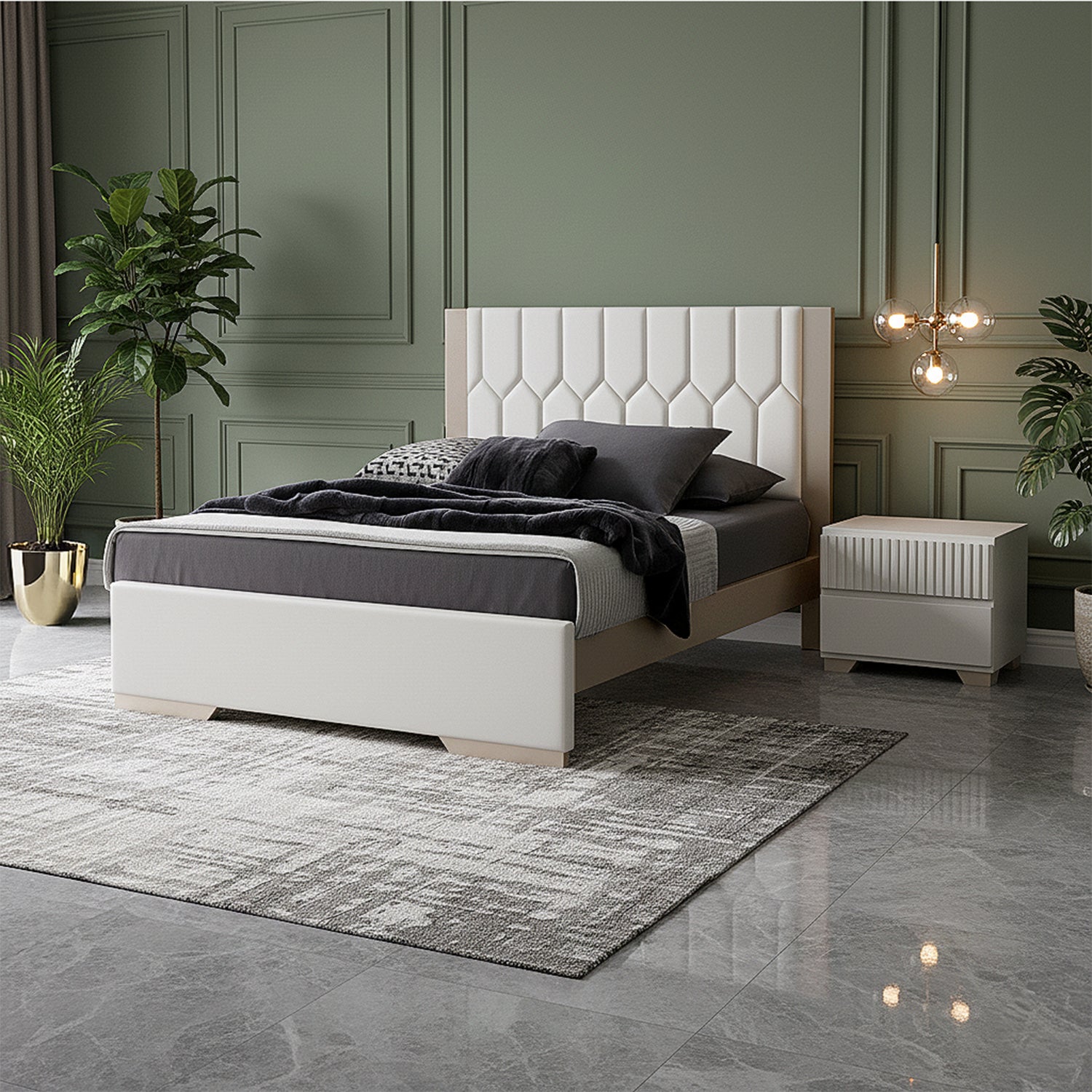 Cama Queen Orus Premier Perla, Champaña