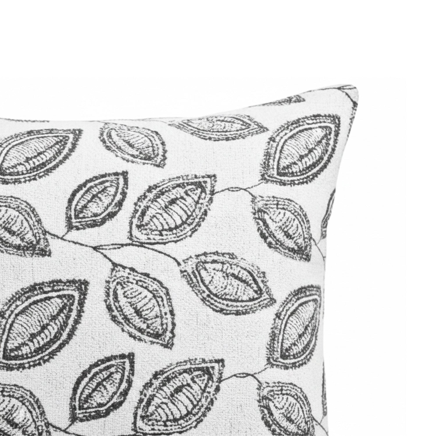 Cojin 45X45 Rosales Hoja Blanco