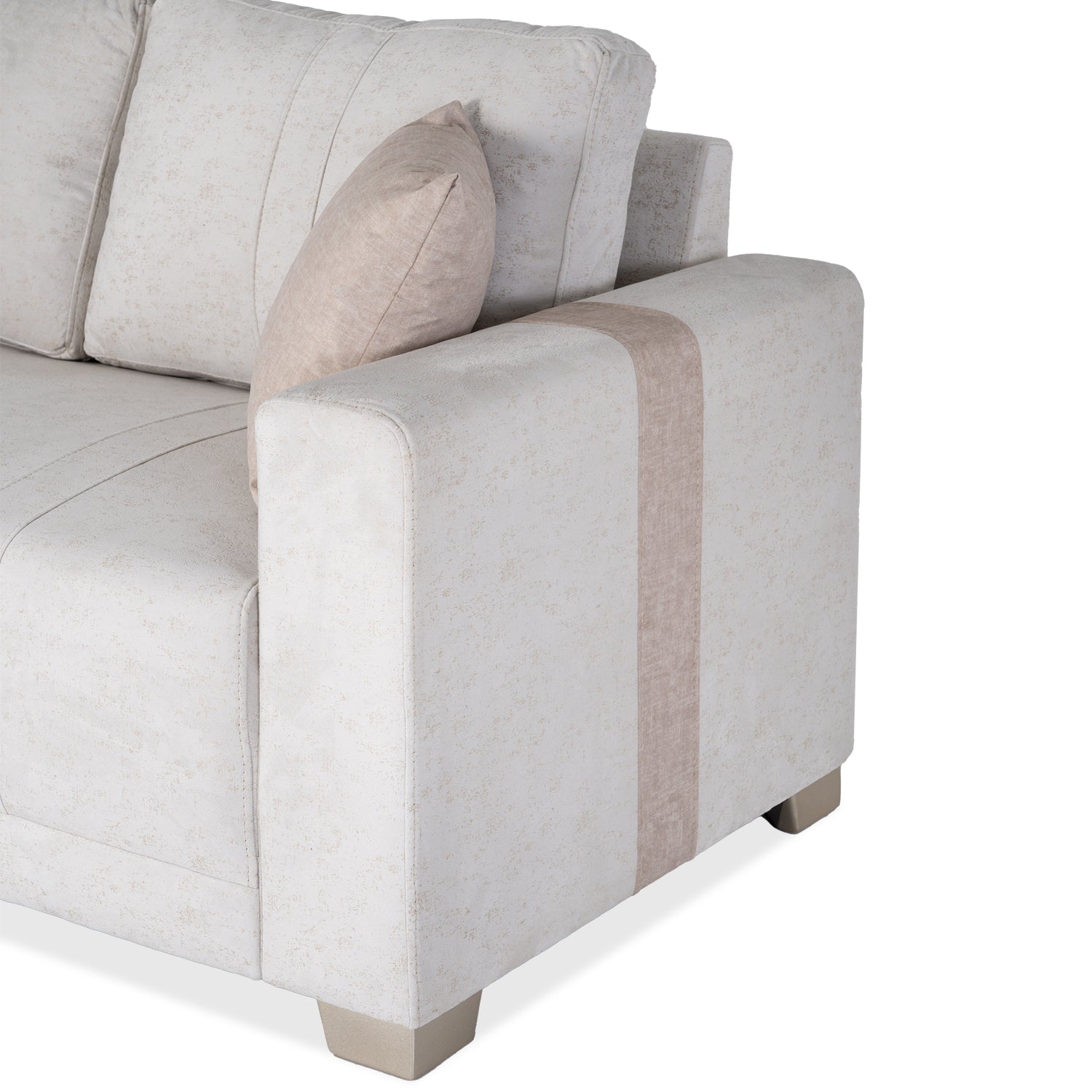 Sofá 3 Puestos Mark Lino Idilio Beige, Taupe y Champaña