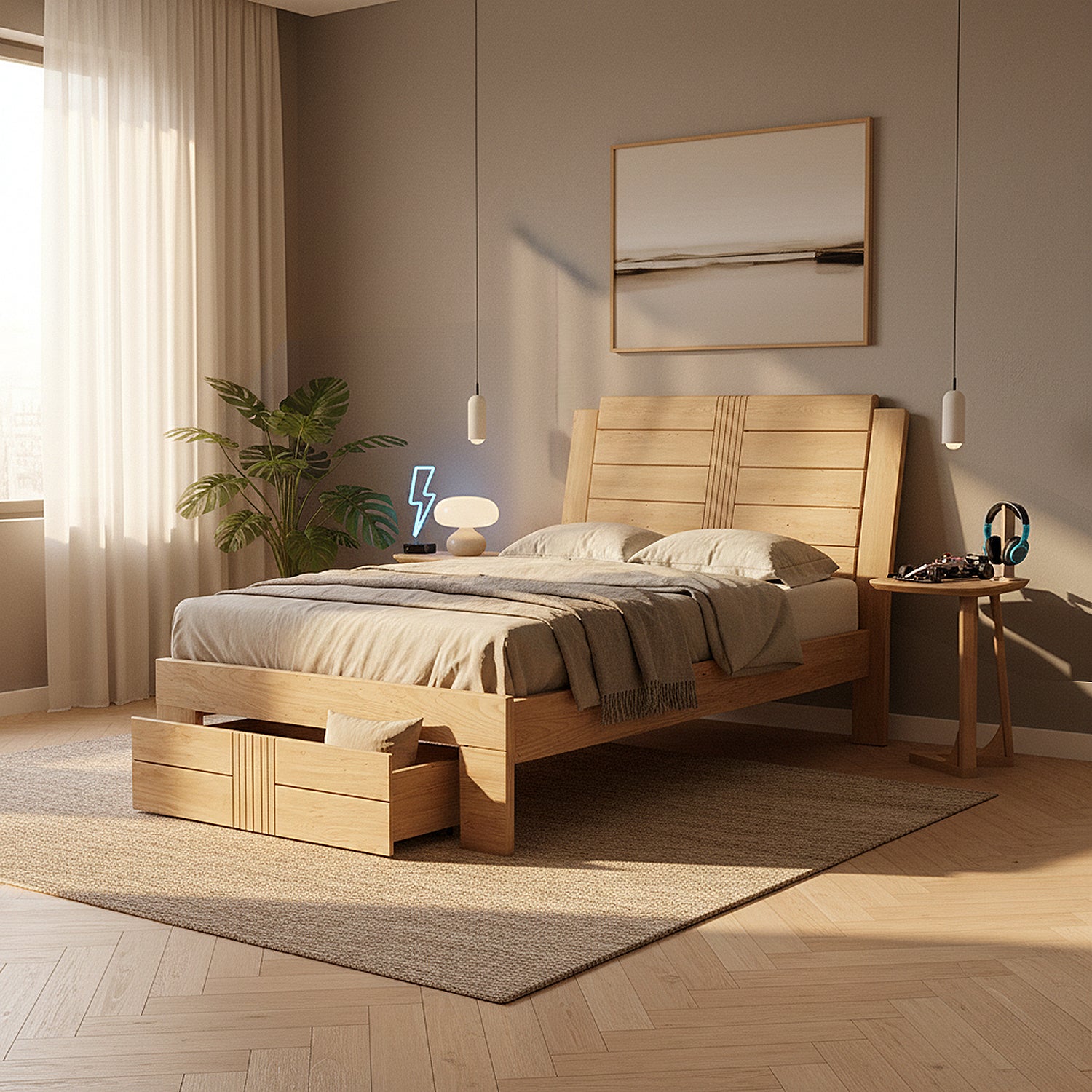 Cama 1.00 Ibiza Natural