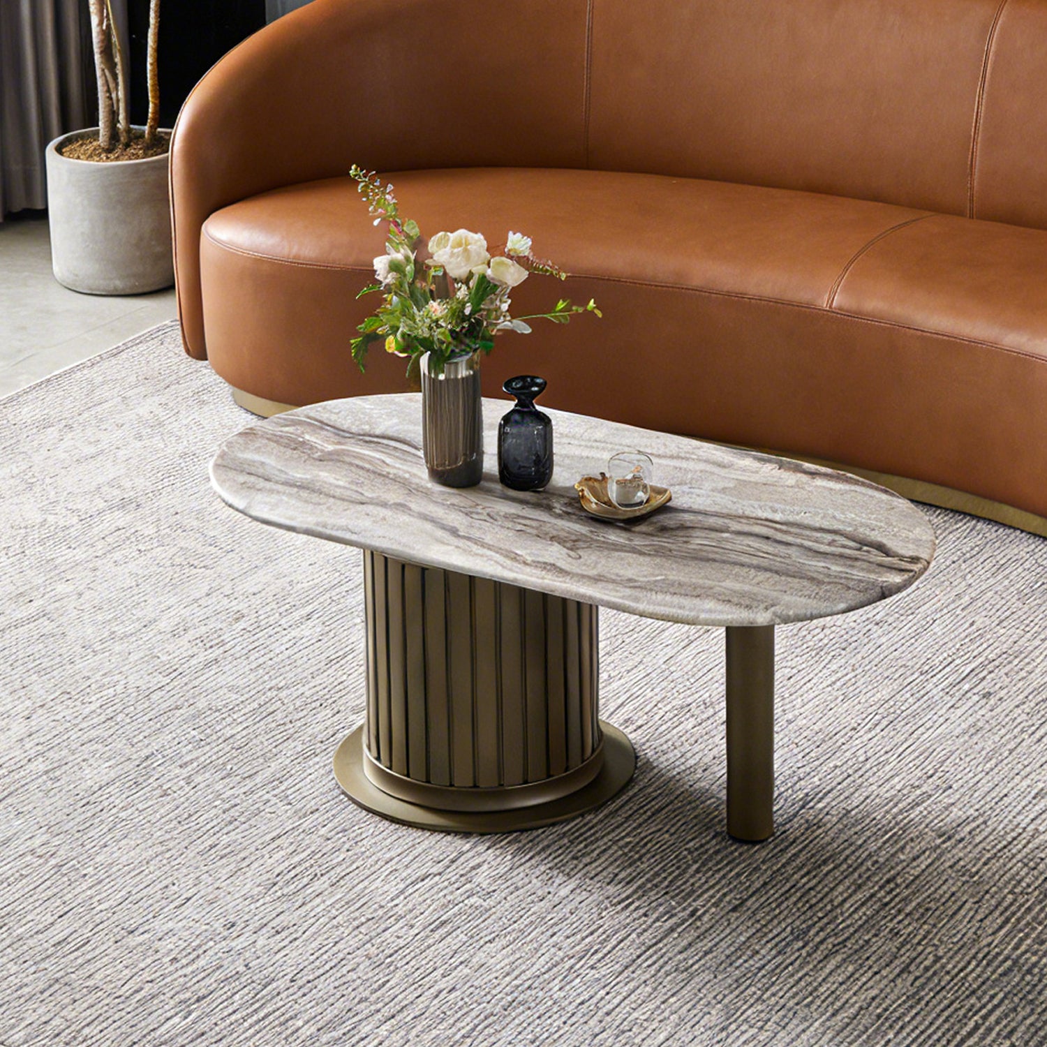 Mesa De Centro Dafne Champaña, Sinterizado