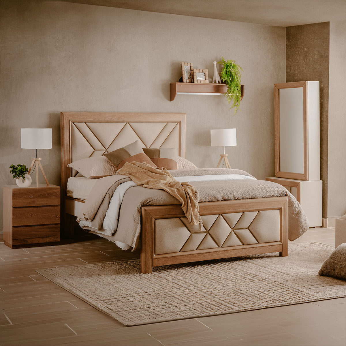 Juego De Alcoba 1.00 Marriot Beige, Natural
