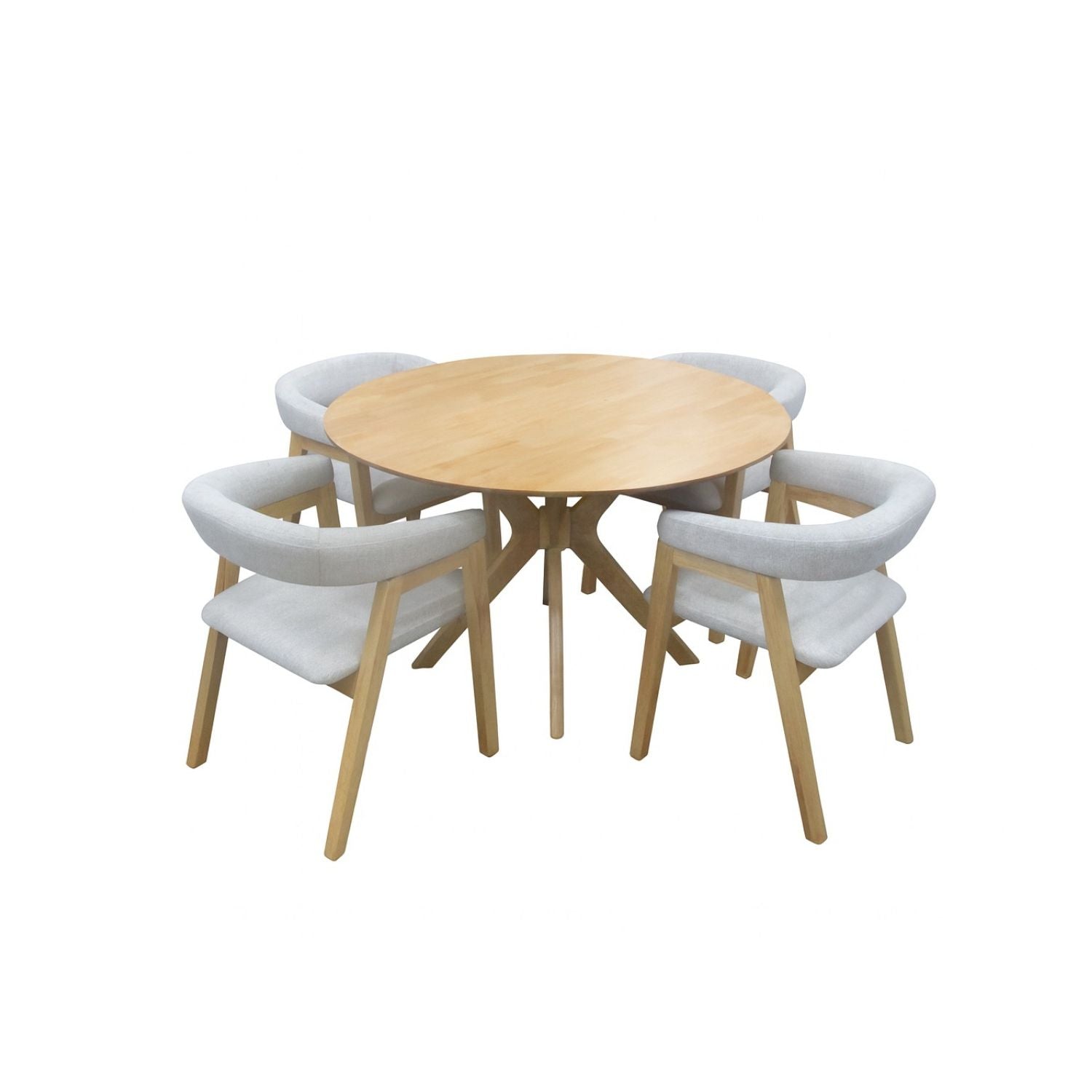 Comedor 4 Puestos Toronto Velvet Beige, Natural