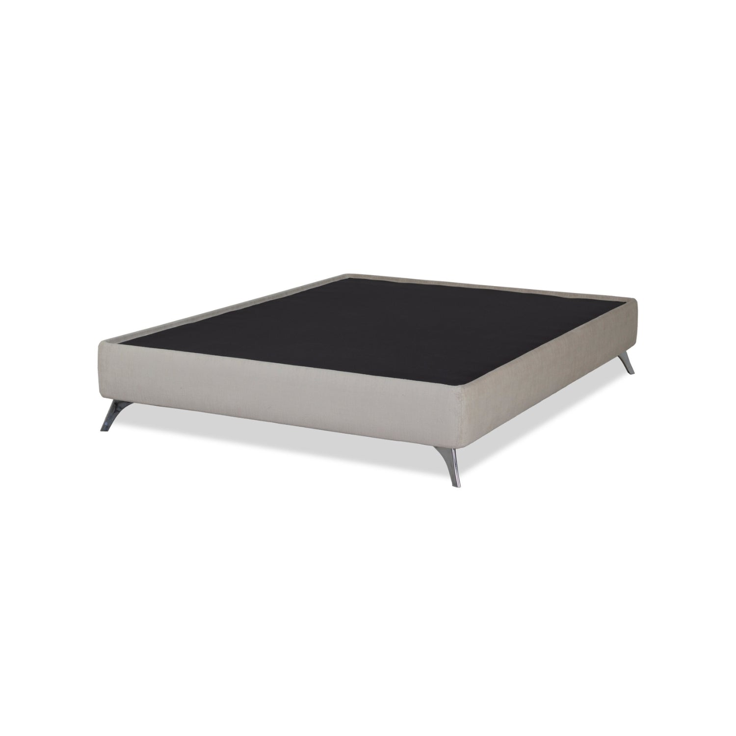Base Cama Doble Harrison Microfibra Beige