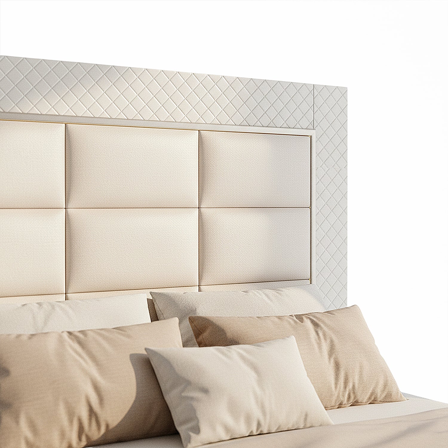 Cama Doble Ventury Eurolino Perla, Off White