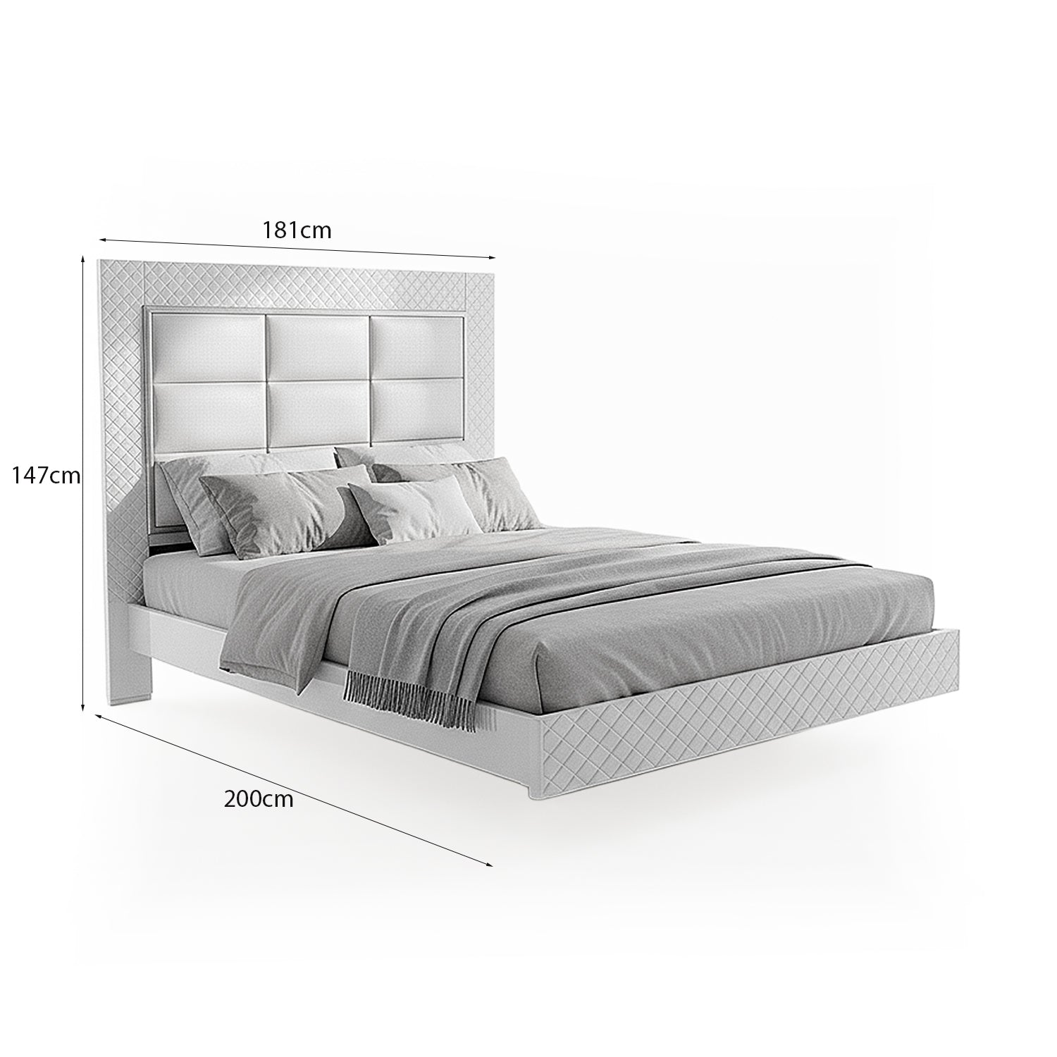 Cama Doble Ventury Eurolino Perla, Off White