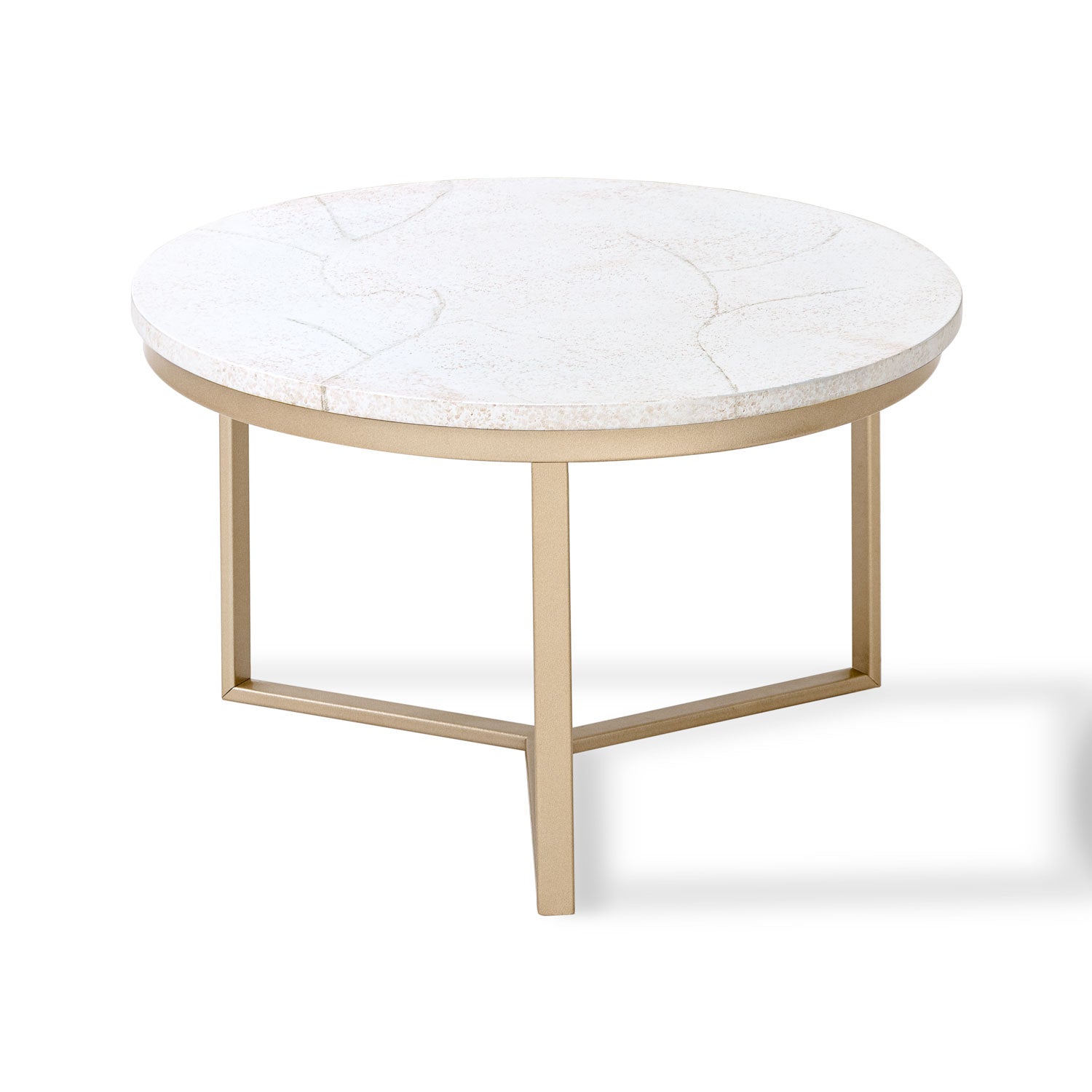 Mesa de Centro Luma 60 Marmolado, Champaña