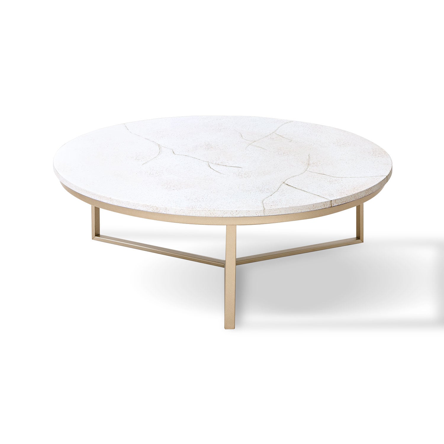 Mesa de Centro Luma 90 Marmolado, Champaña