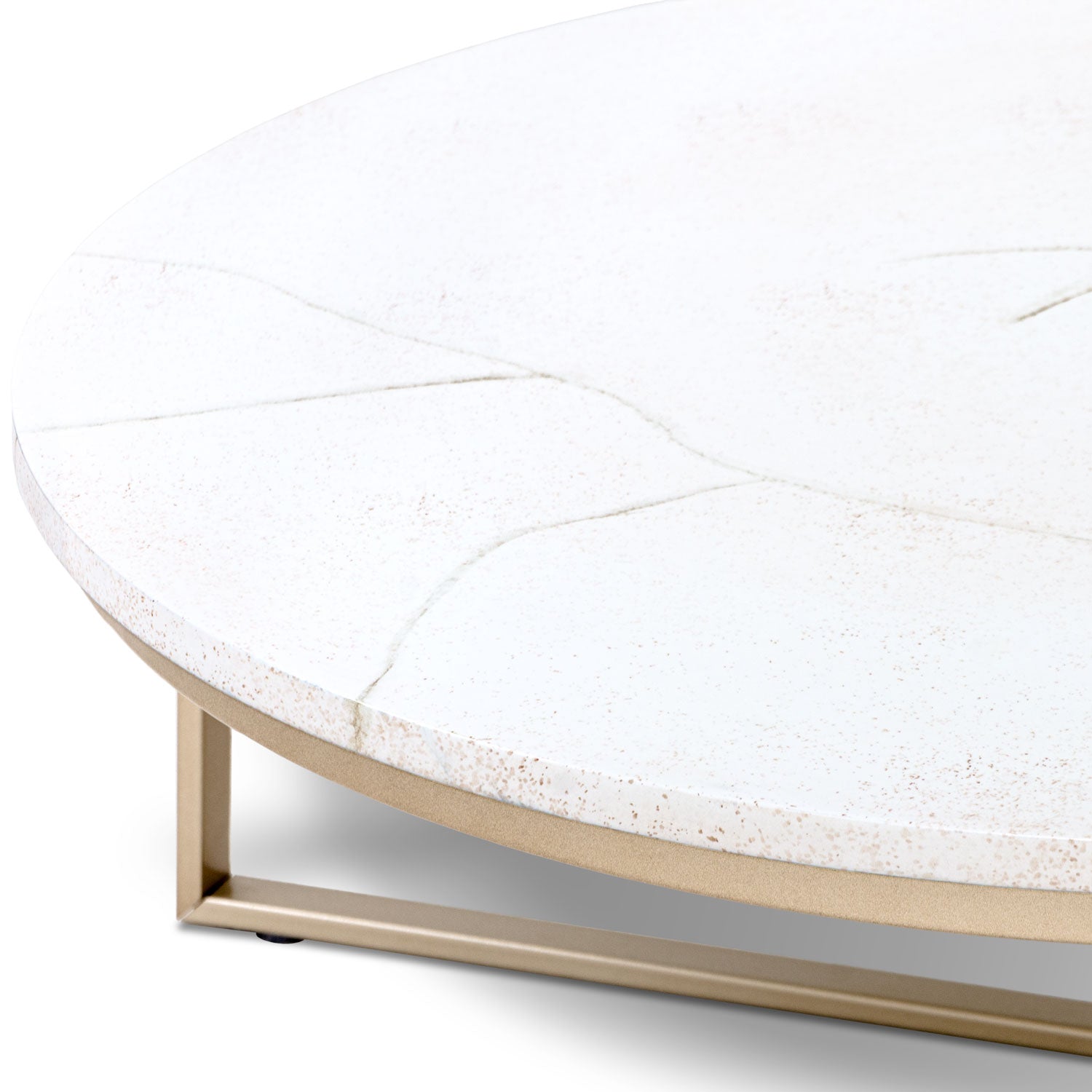 Mesa de Centro Luma 90 Marmolado, Champaña
