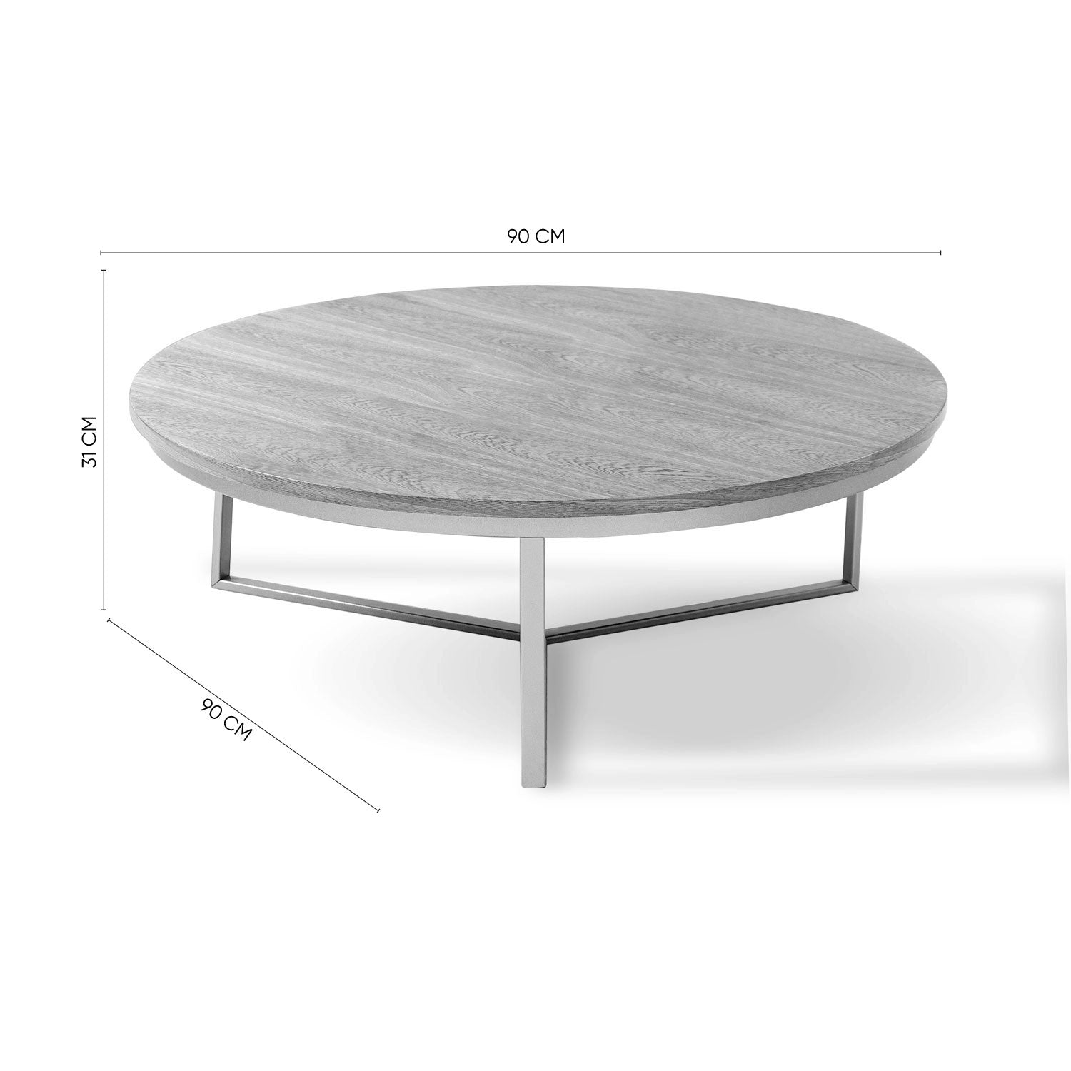 Mesa de Centro Luma 90 Marmolado, Champaña