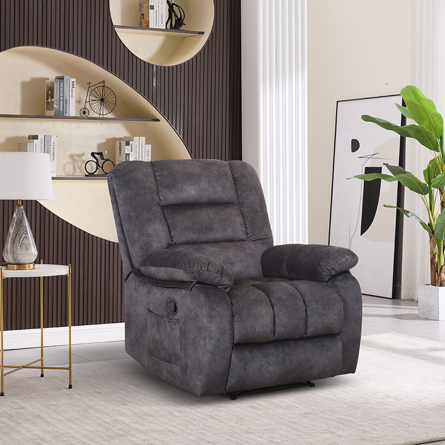 Sillón Reclinable Alfa Velvet Plomo
