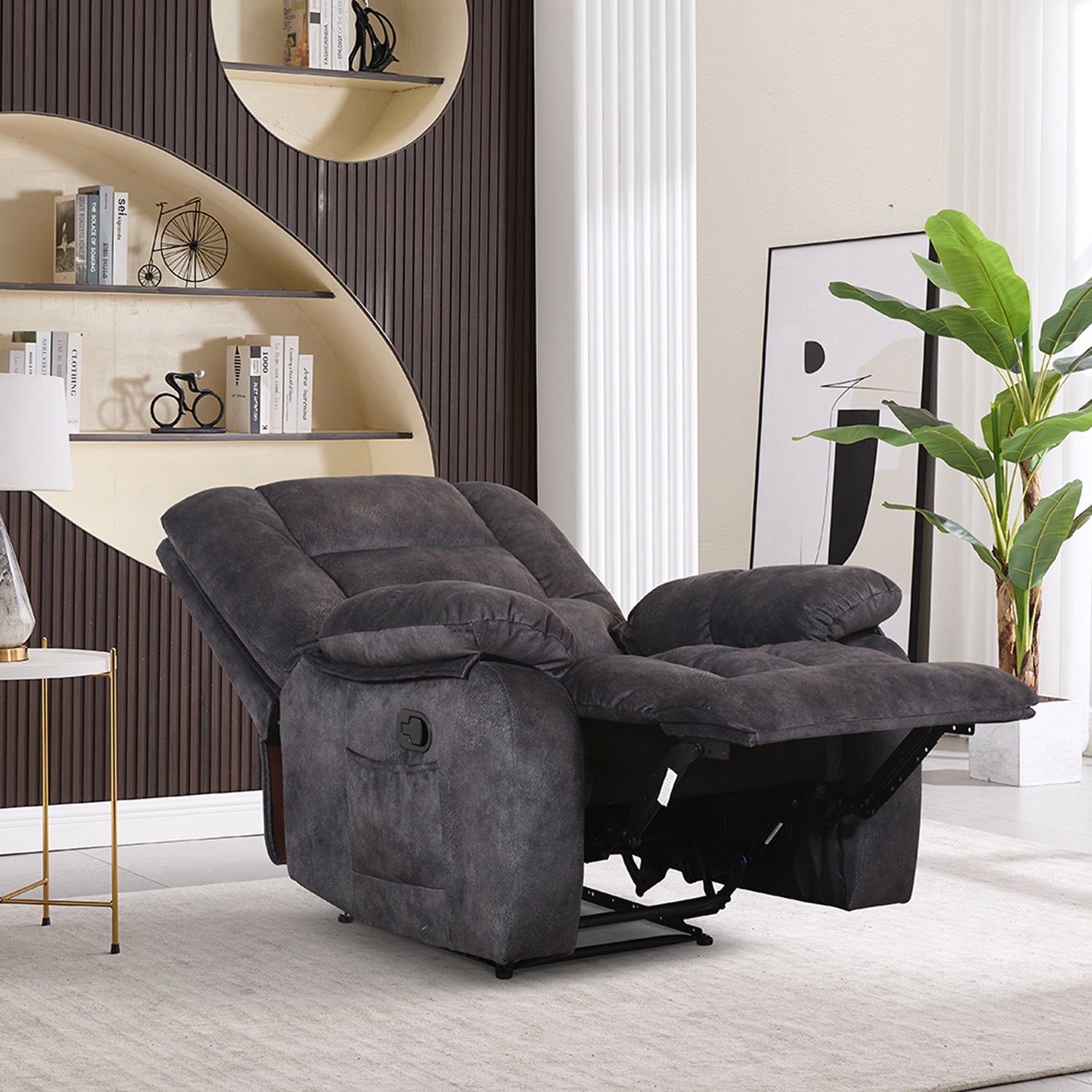 Sillón Reclinable Alfa Velvet Plomo