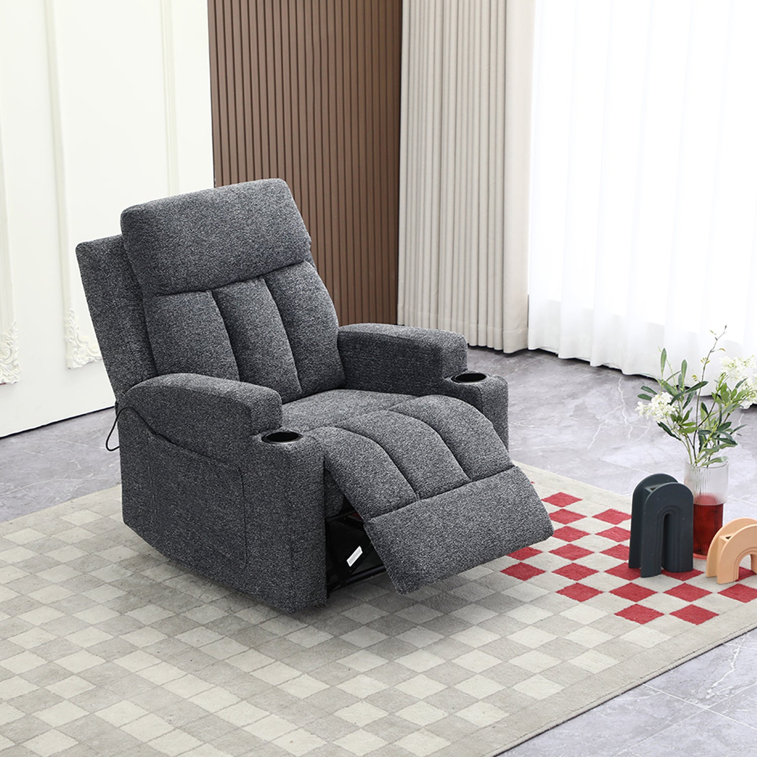 Sillón Reclinable Omega Chenille Plomo