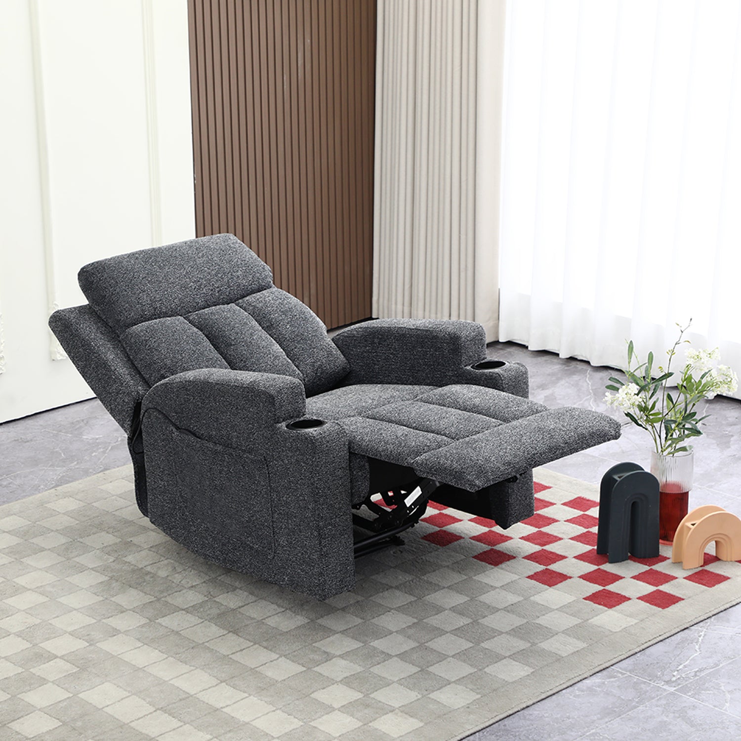 Sillón Reclinable Omega Chenille Plomo